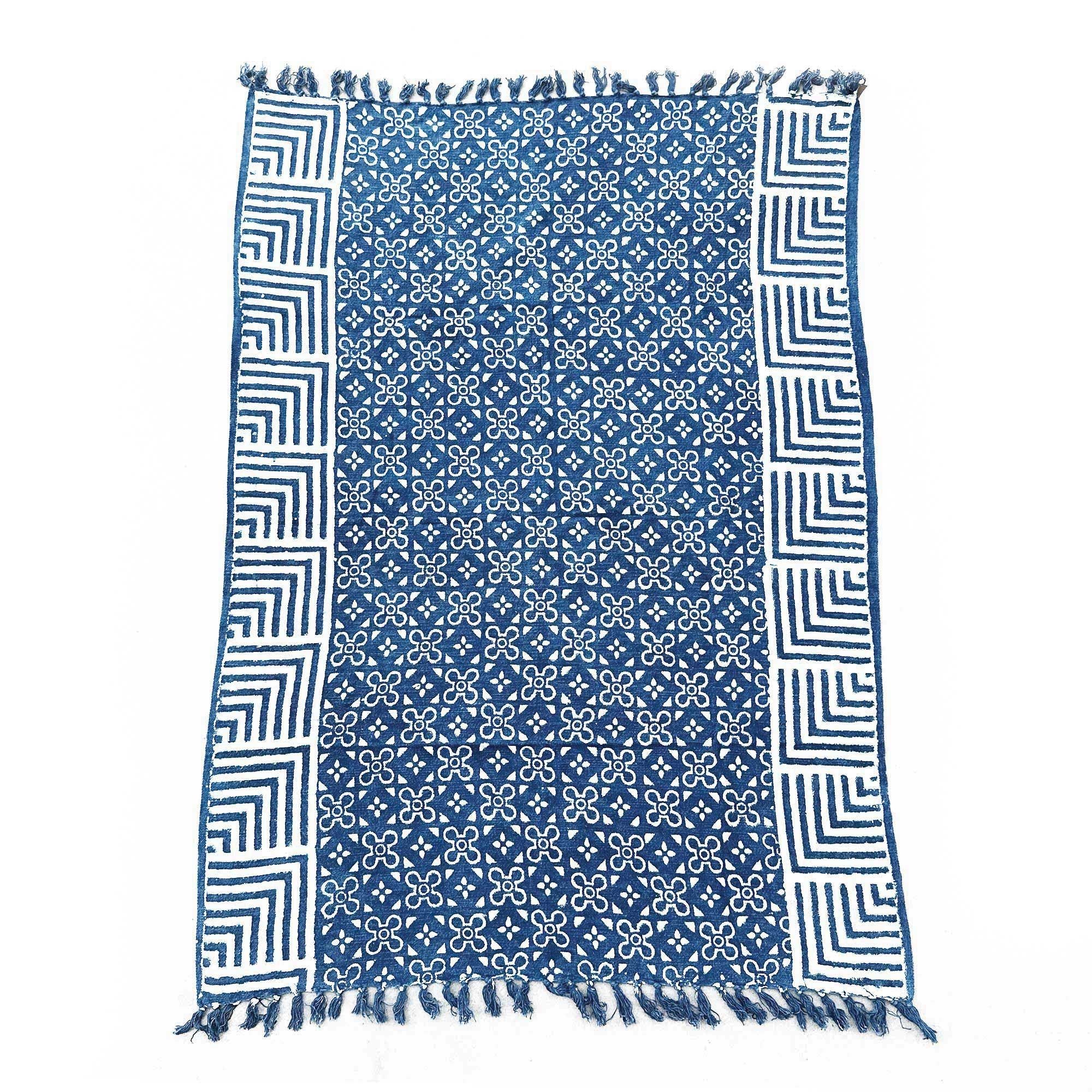 Manta Índigo Artesanal Kasba Tiles