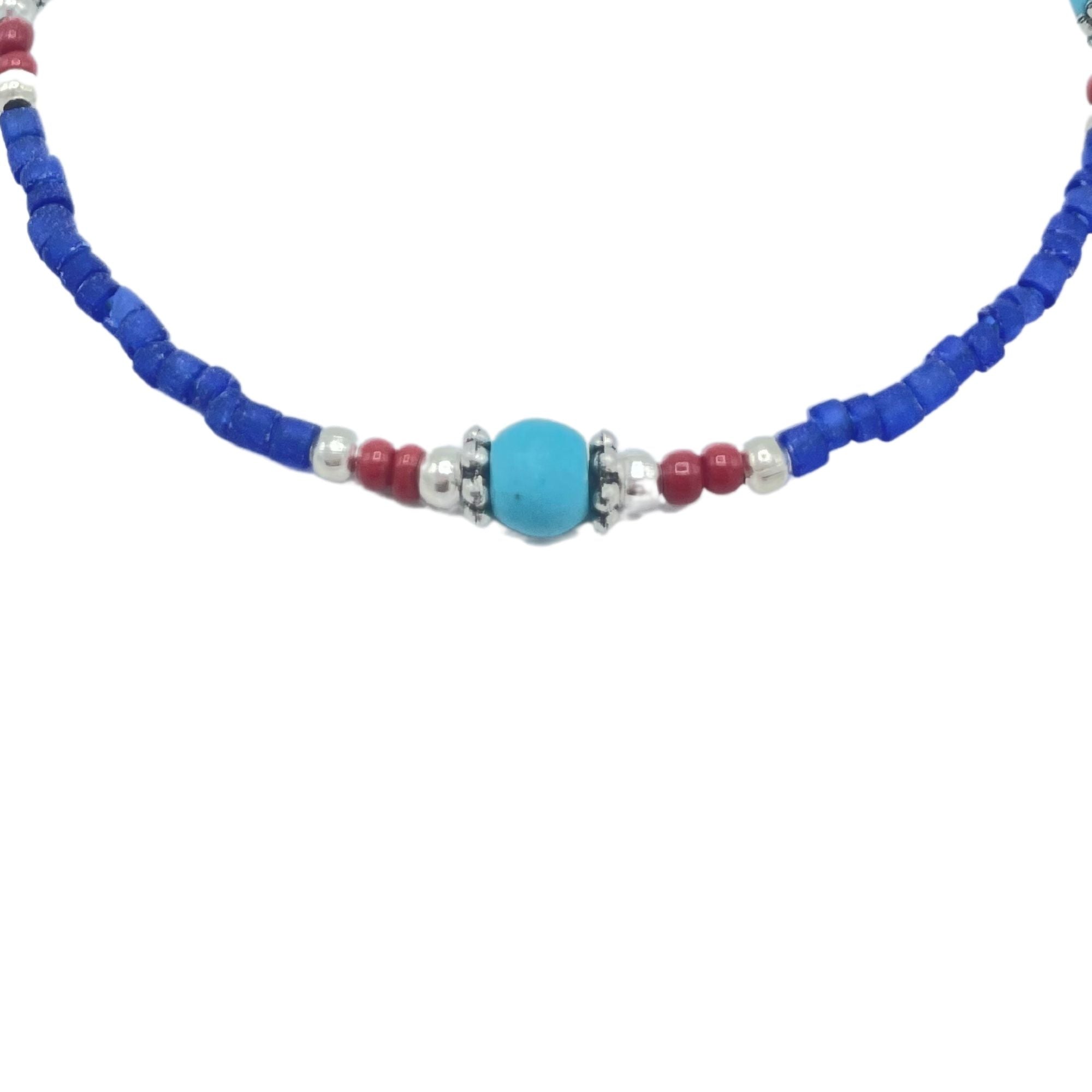 Pulseira Nepalesa de Gema Extra Fina - Ónix Azul