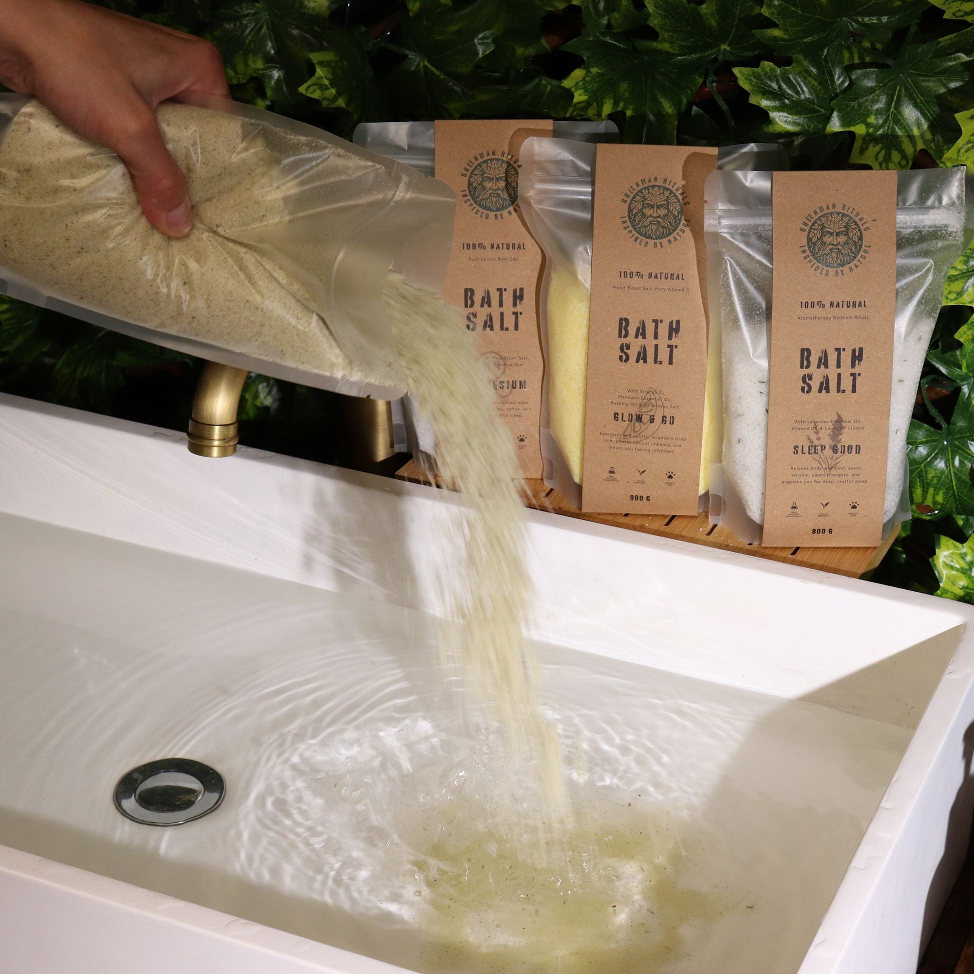 Greenman Rituals Sais de Banho de Epsom com Aromaterapia de Mentol - Recuperação
