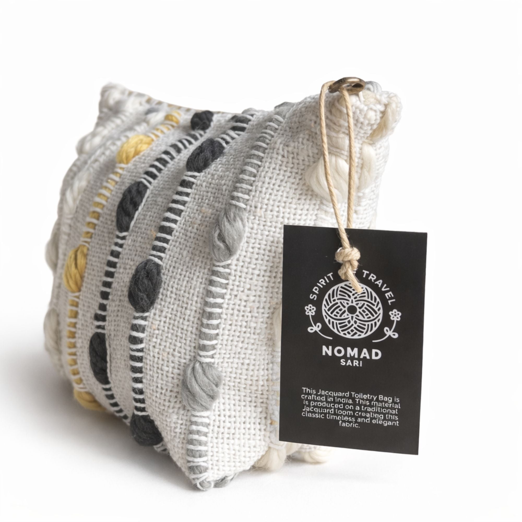Necessaire em Tecido Jacquard Indiano - Padrão Nó Boémio