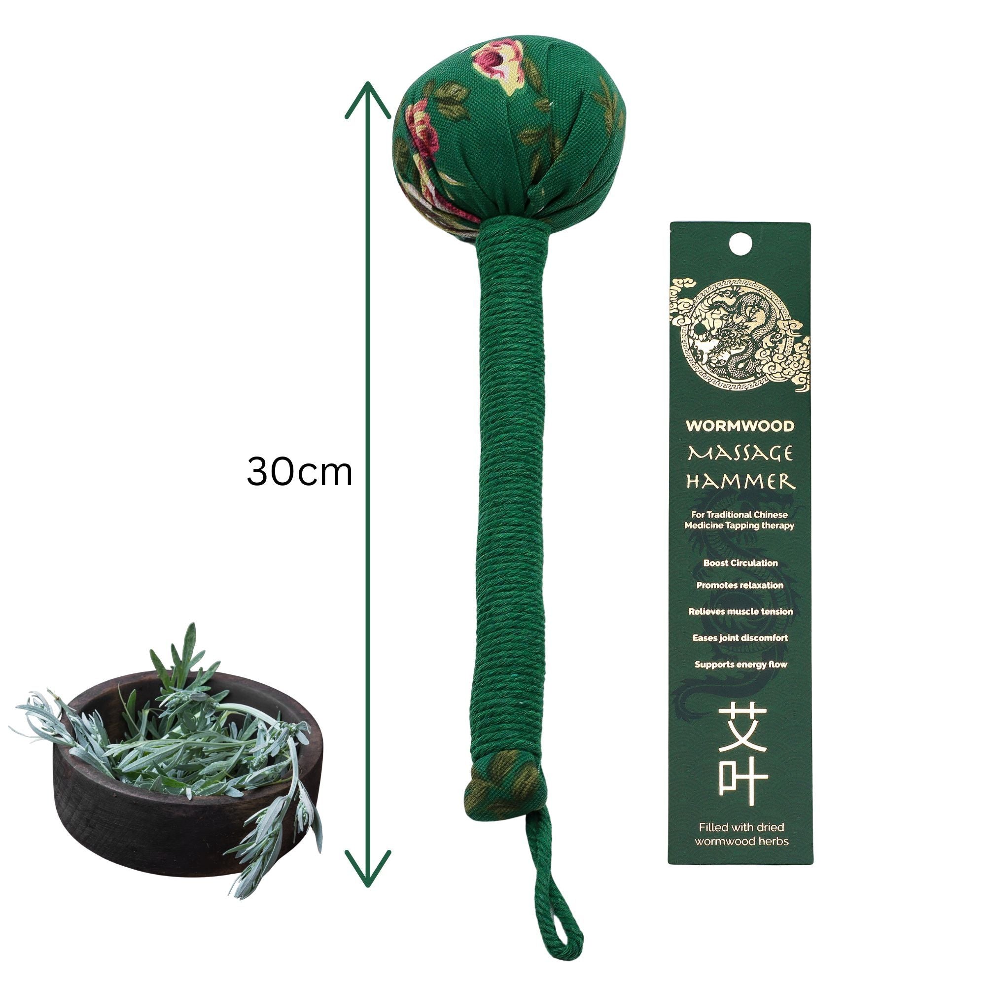 Martelo de Massagem com Artemísia – Verde