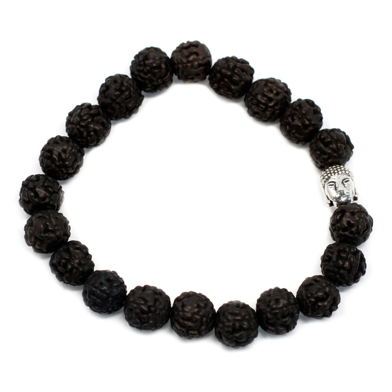 Pulseira Rudraksha Buda Japa Mala - Escuro