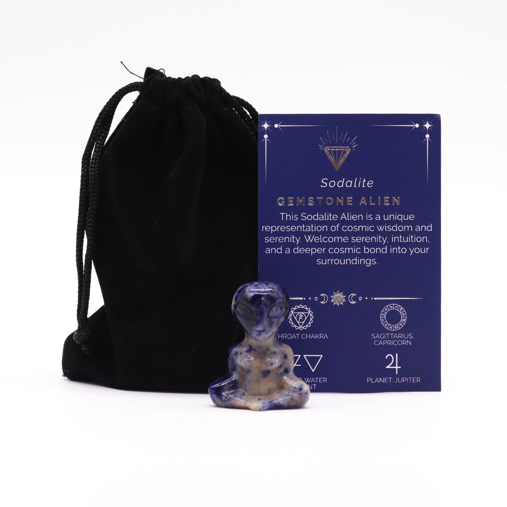 Figura Alien em Pedra Natural Sodalite (40x30x15mm)