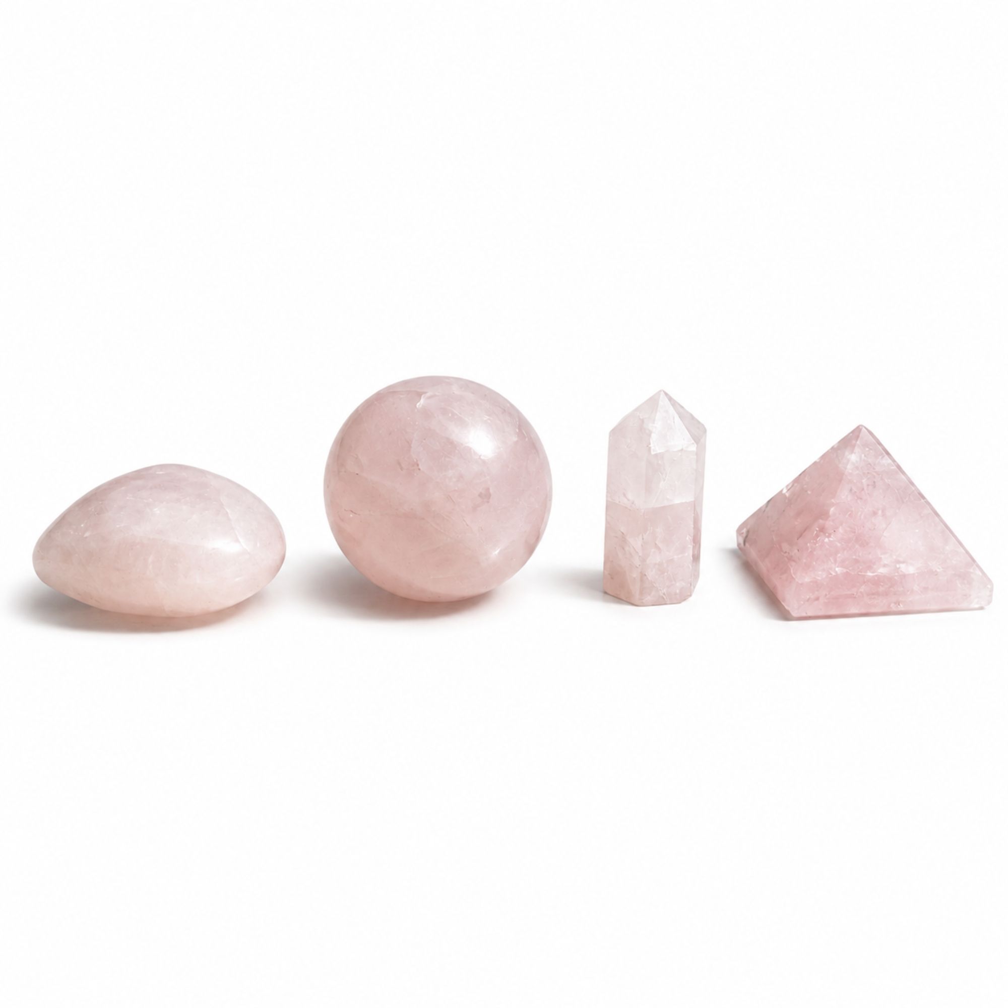 Cuatro Formas en Piedra Preciosa – Cuarzo Rosa