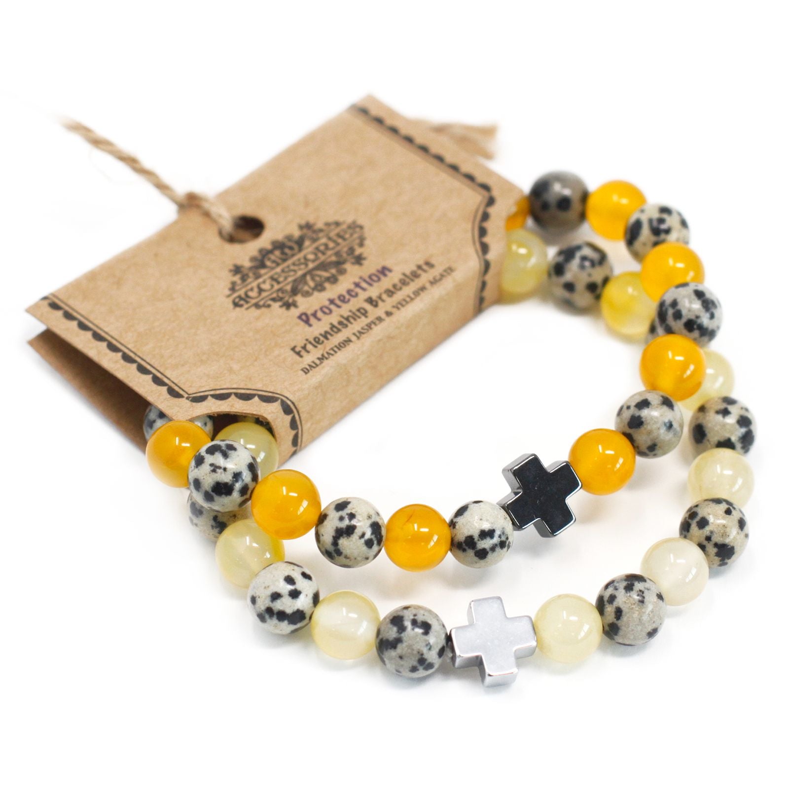 Set of 2 Natural Stone Bracelets – Protection