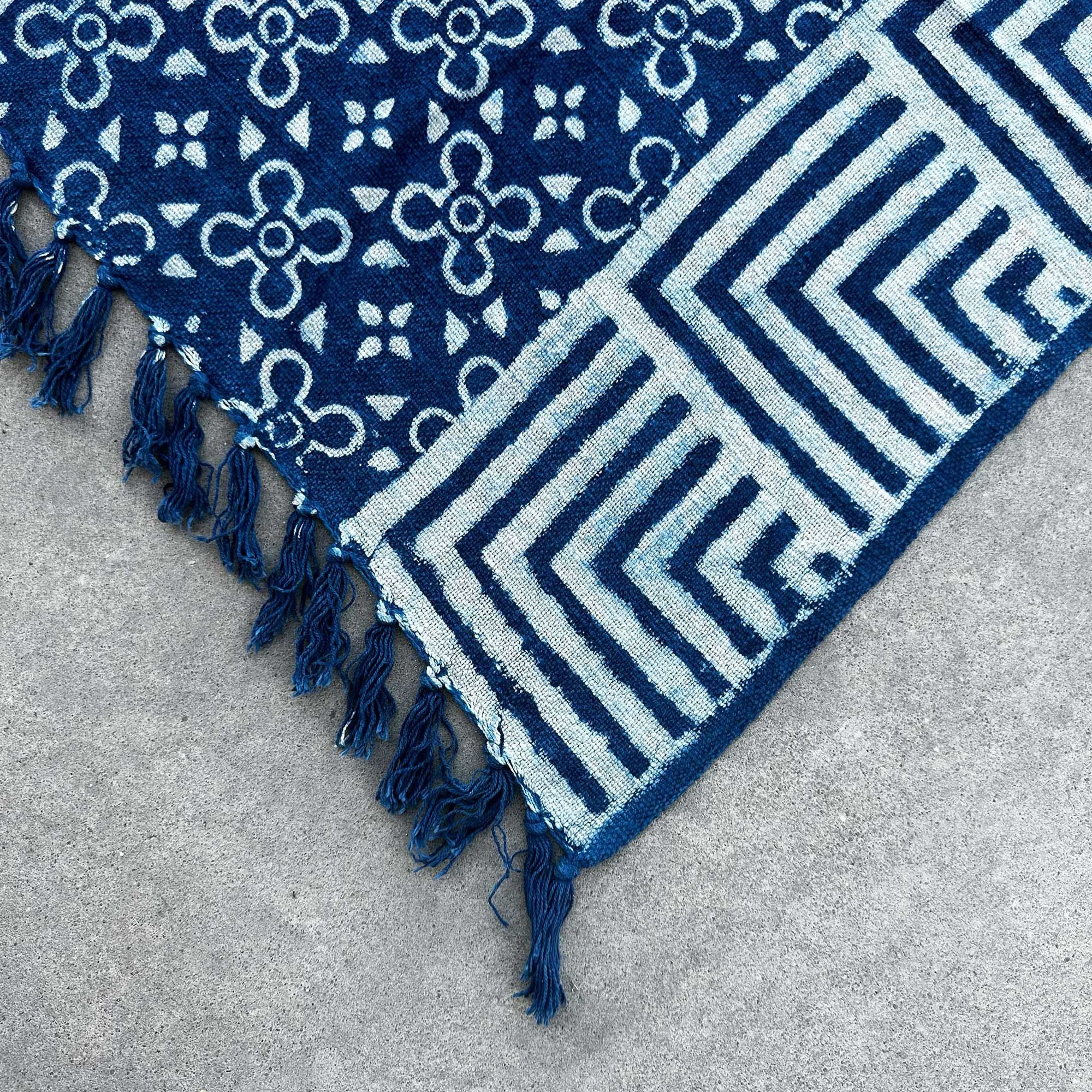 Manta Índigo Artesanal Kasba Tiles