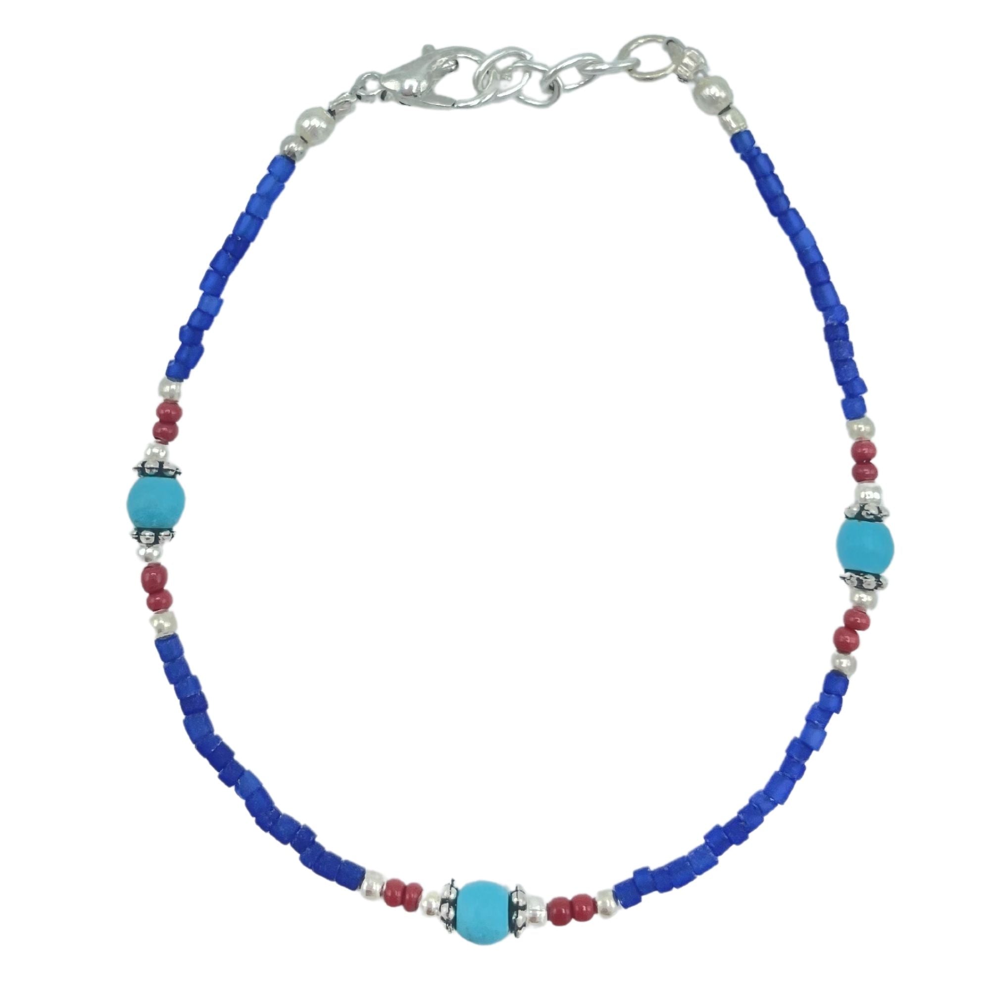 Pulseira Nepalesa de Gema Extra Fina - Ónix Azul