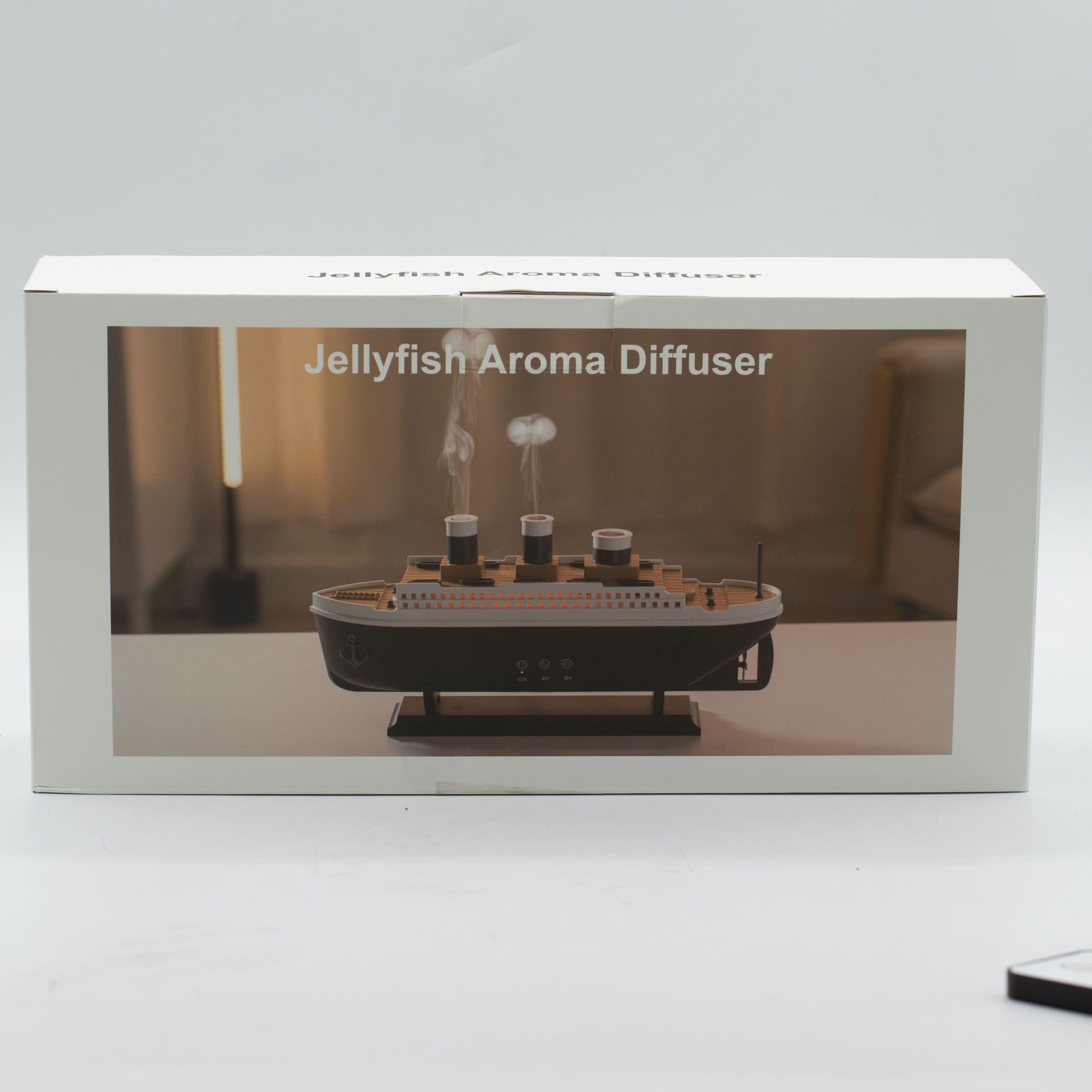 Difusor de Aromas Ultrasónico con Forma de Barco y Luz LED Multicolor