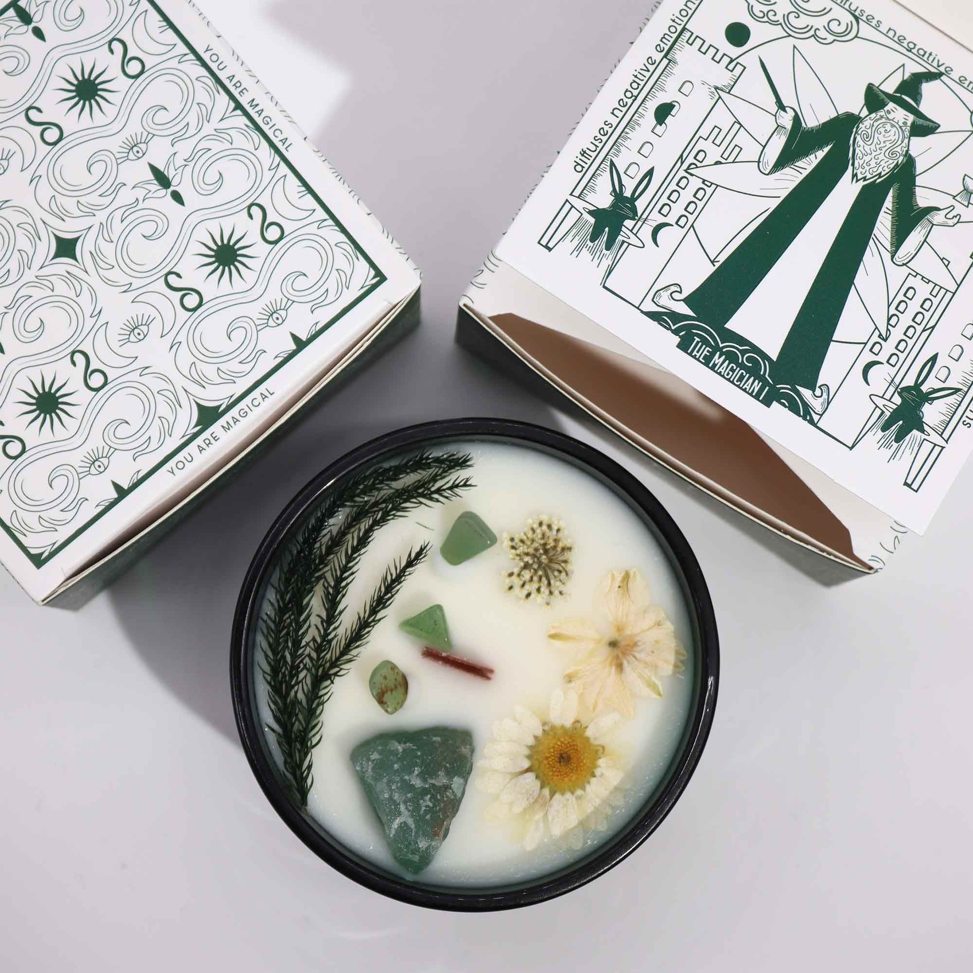 Vela Floral Mágica com Cristal Hop Hare Mago