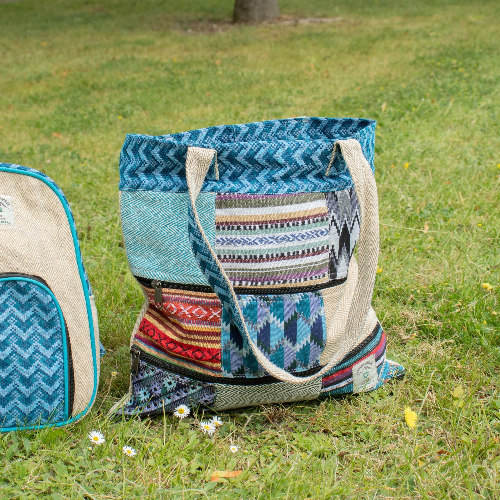 Kathmandu Patchwork Tote Bag - Dhaka Design (37x38 cm)