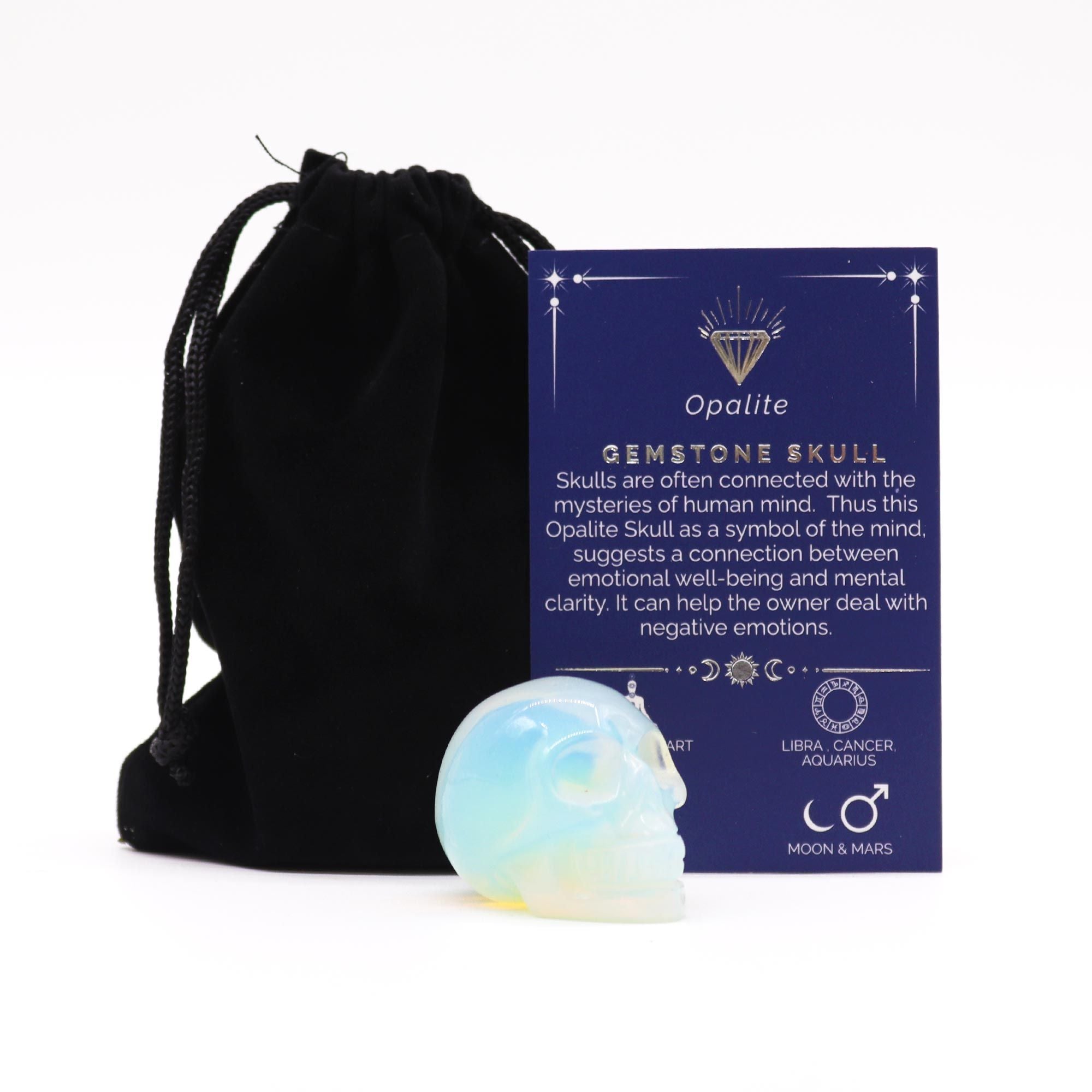 Small Skull in Natural Opalite Stone (40x30x28mm)
