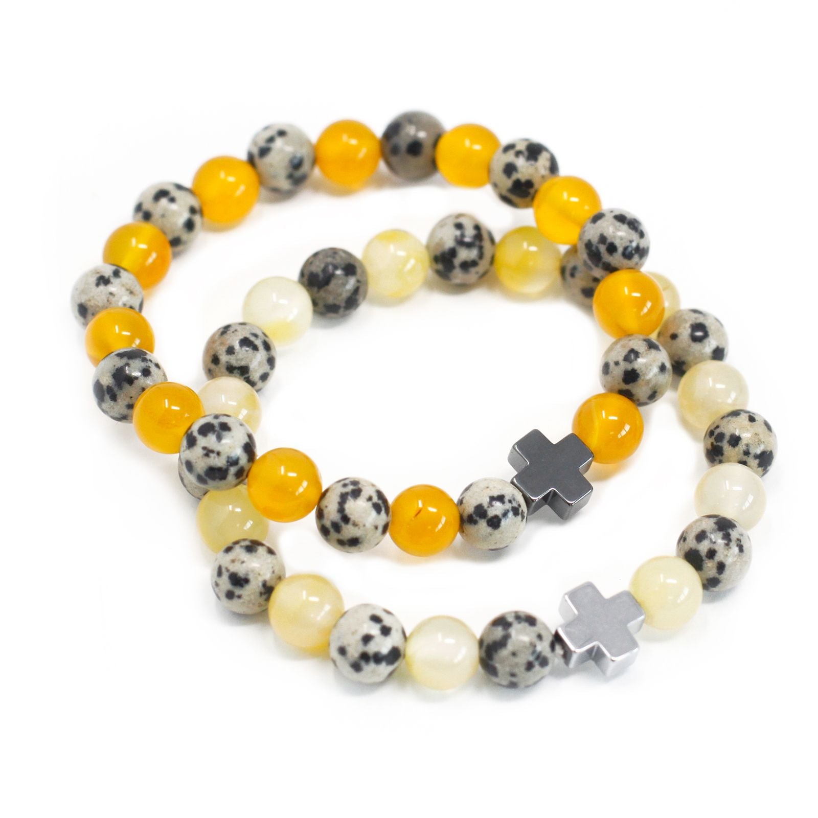 Set of 2 Natural Stone Bracelets – Protection