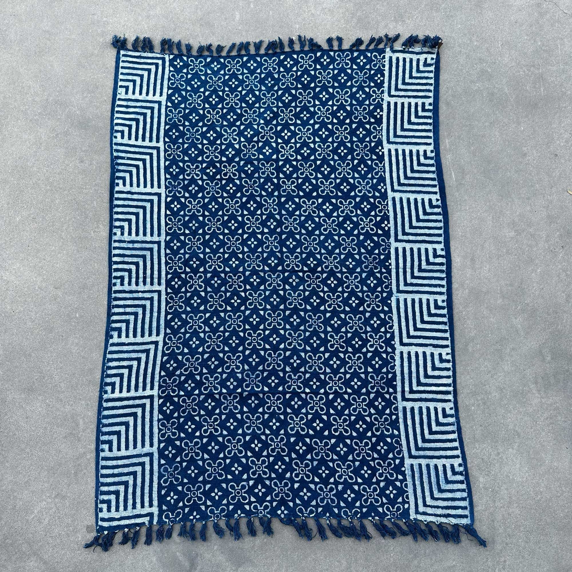 Manta Índigo Artesanal Kasba Tiles