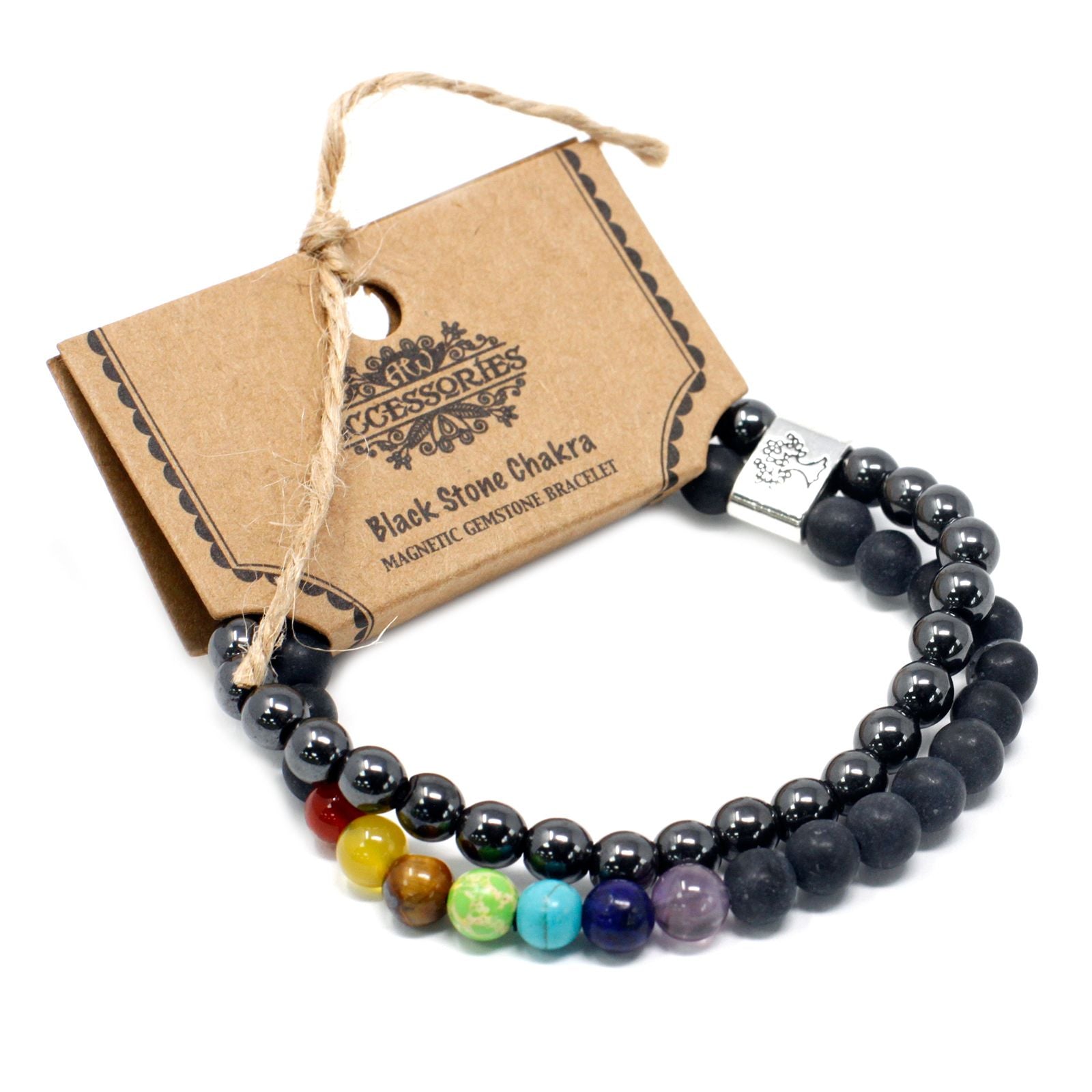 Magnetic Bracelet in Natural Stones - Black Stone Chakra