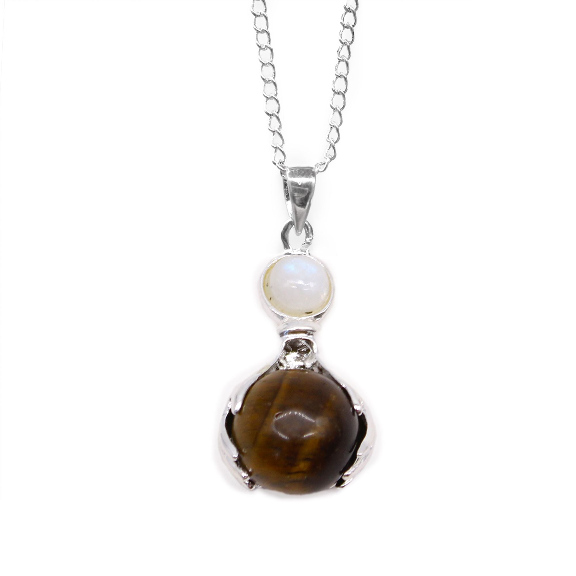 Pendente Mãos Curativas de Pedra Preciosa - Olho de Tigre