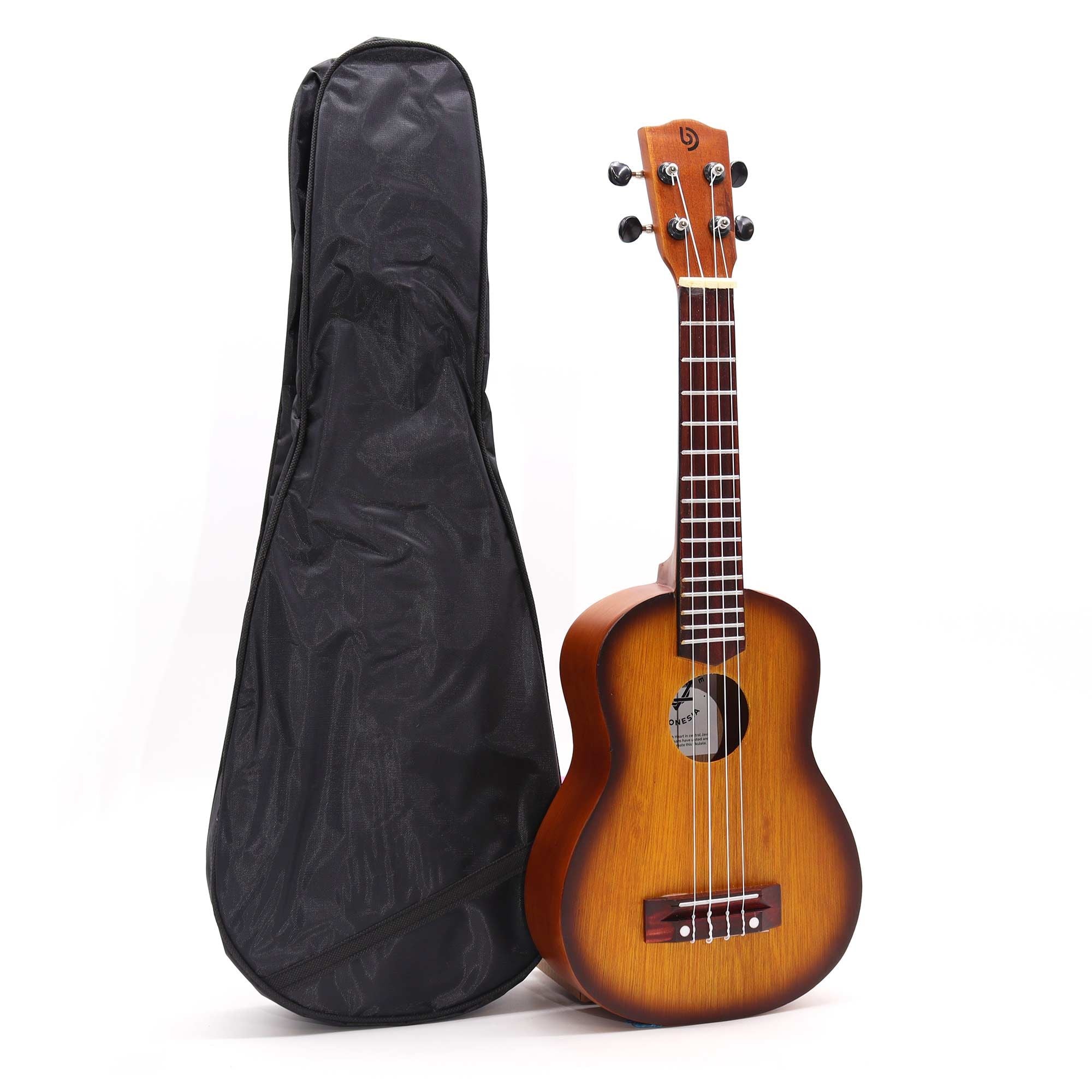 Ukulele Artesanal - Acabamento Sunburst Laranja (4 Cordas)
