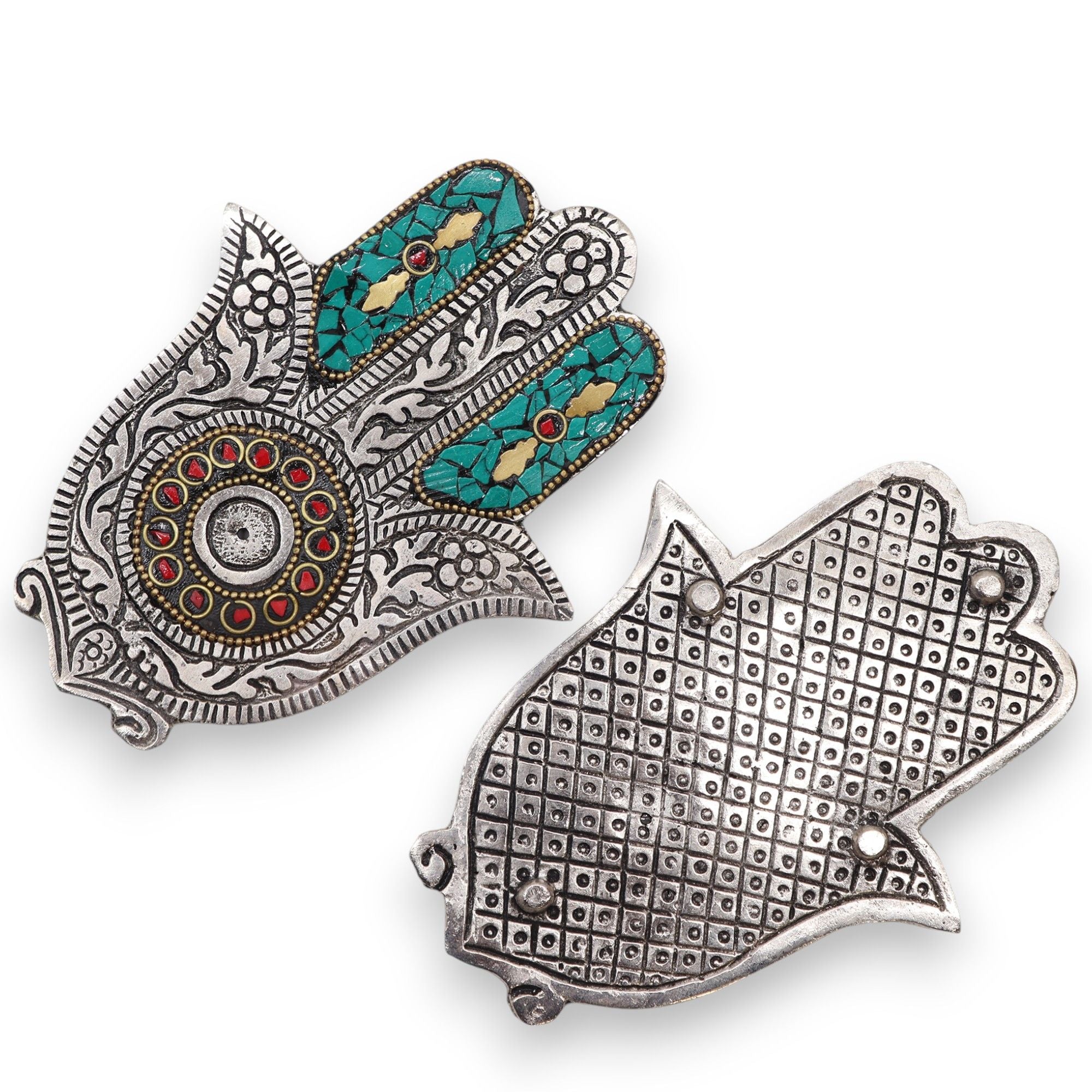 Suporte de Incenso Hamsa Pequeno Verde
