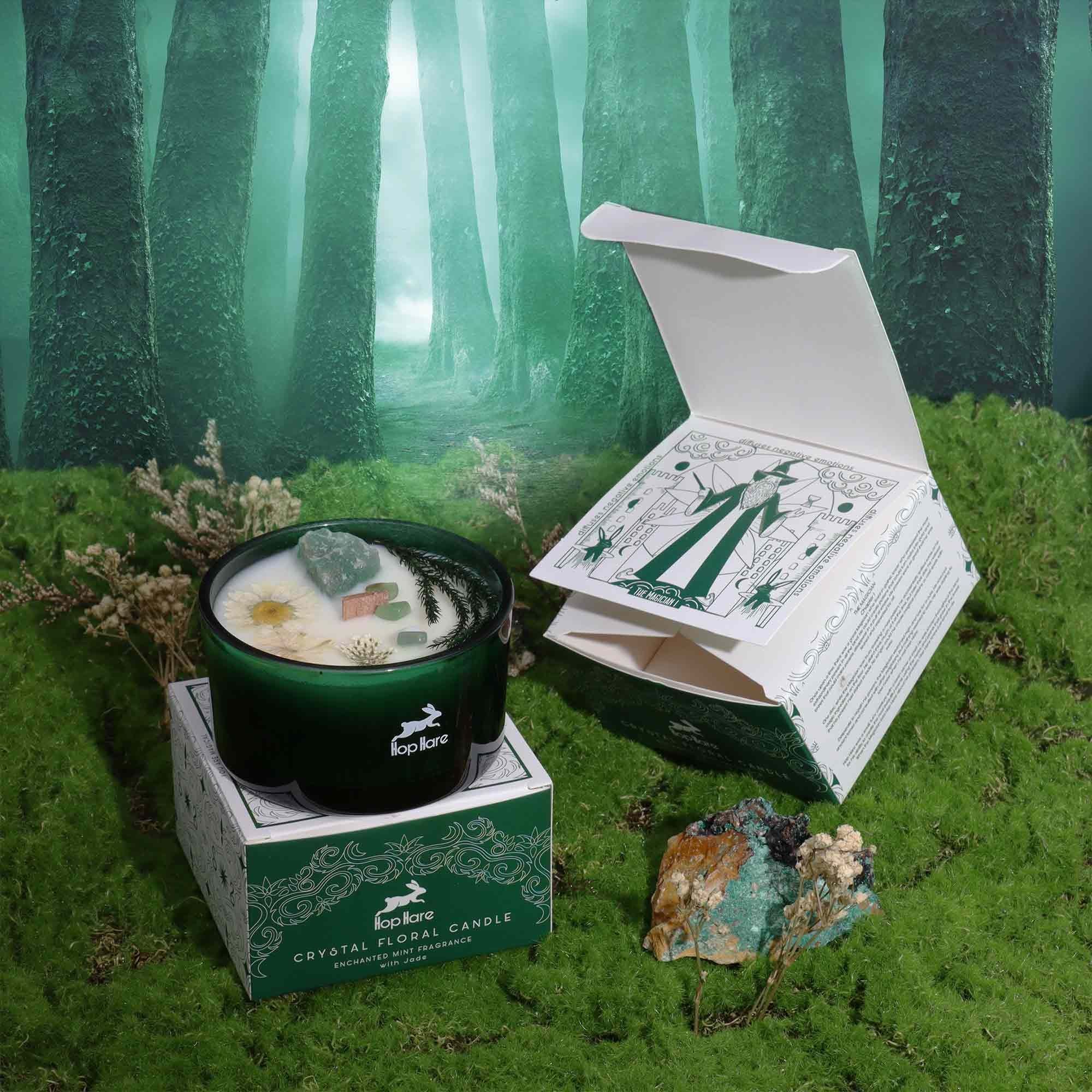 Vela Floral Mágica com Cristal Hop Hare Mago
