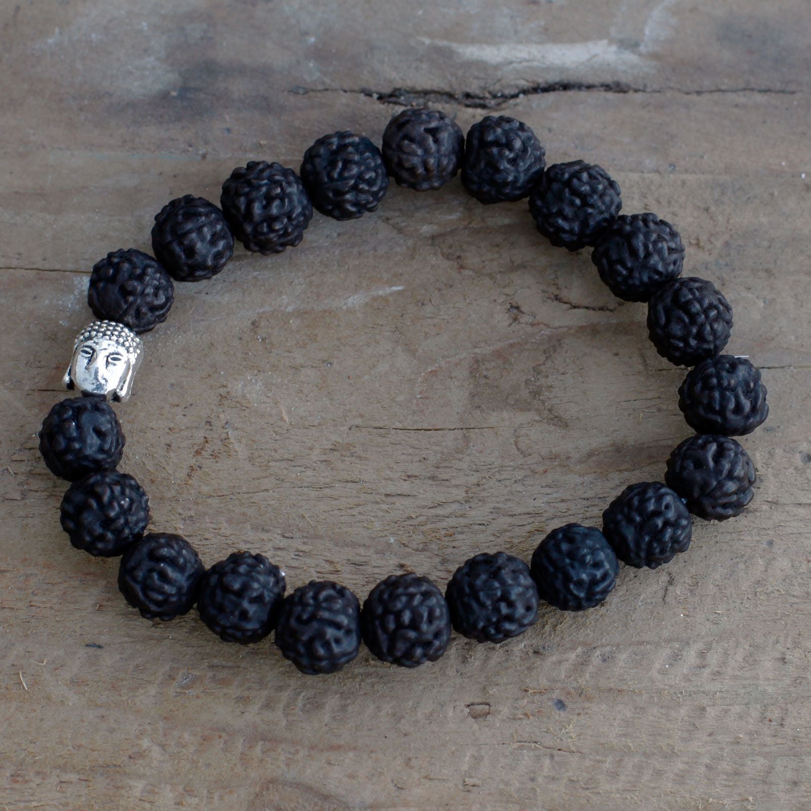 Pulseira Rudraksha Buda Japa Mala - Escuro