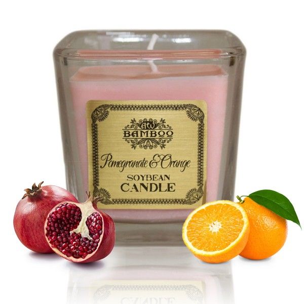 Vela de Cera de Soja Granada y Naranja