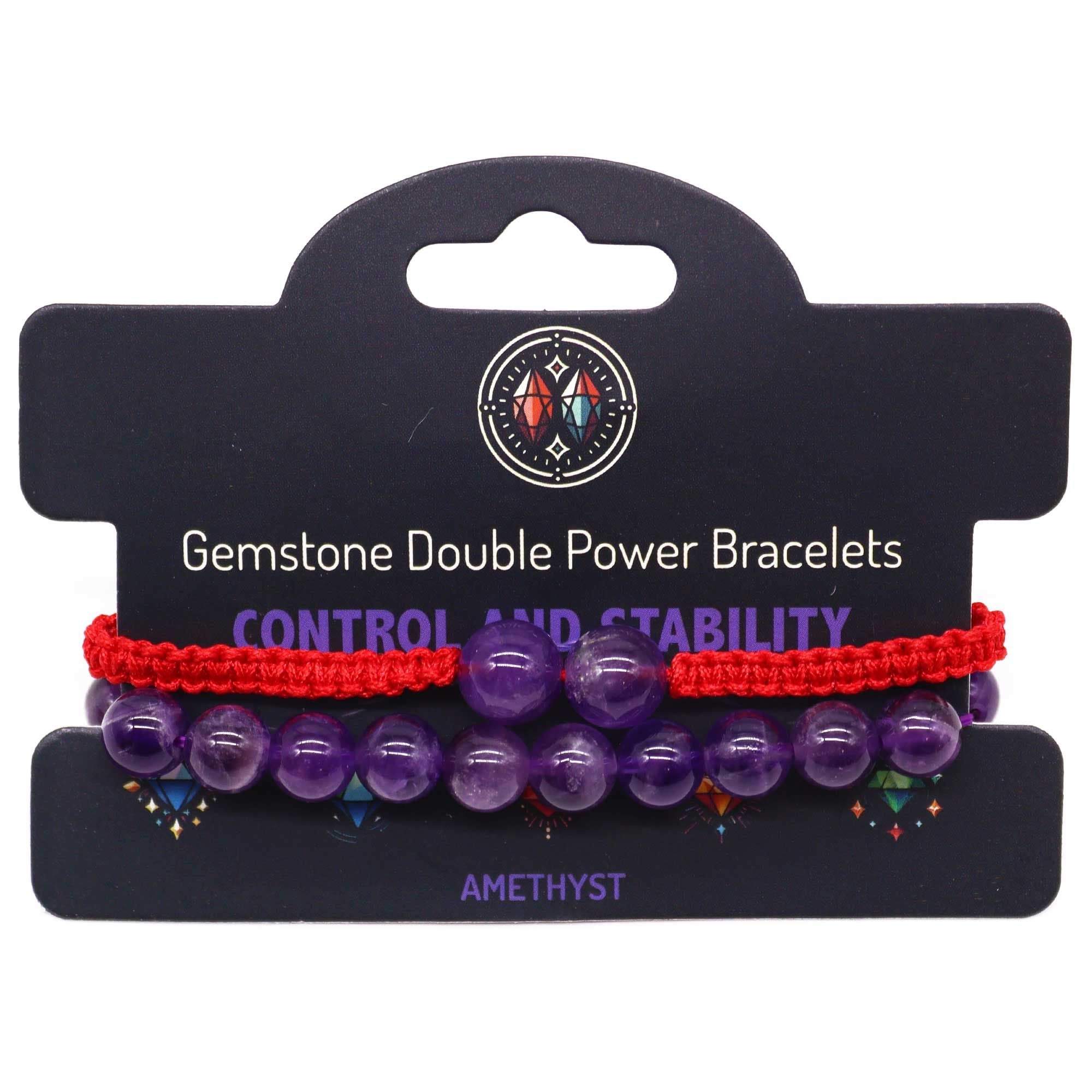 Double Power Bracelets in Natural Stones – Amethyst