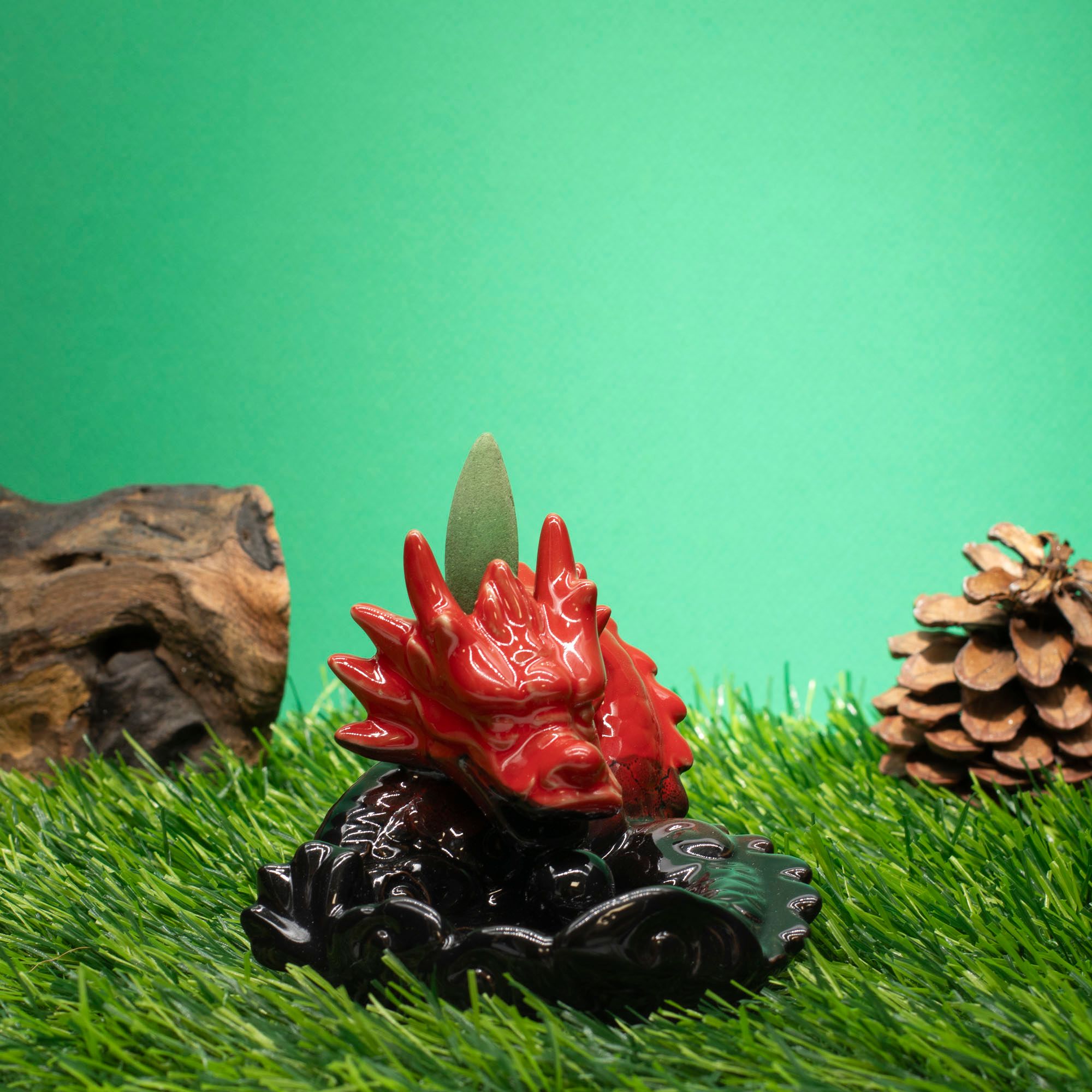 Quemador de incienso de reflujo Dragón Rojo Pequeño