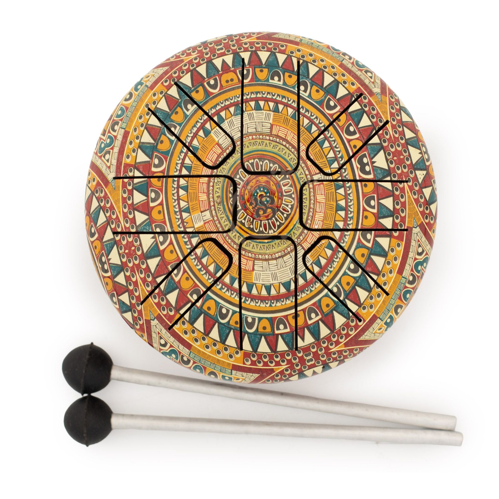 Tambor Hapi pequeno Om Mandala - 13x9 cm