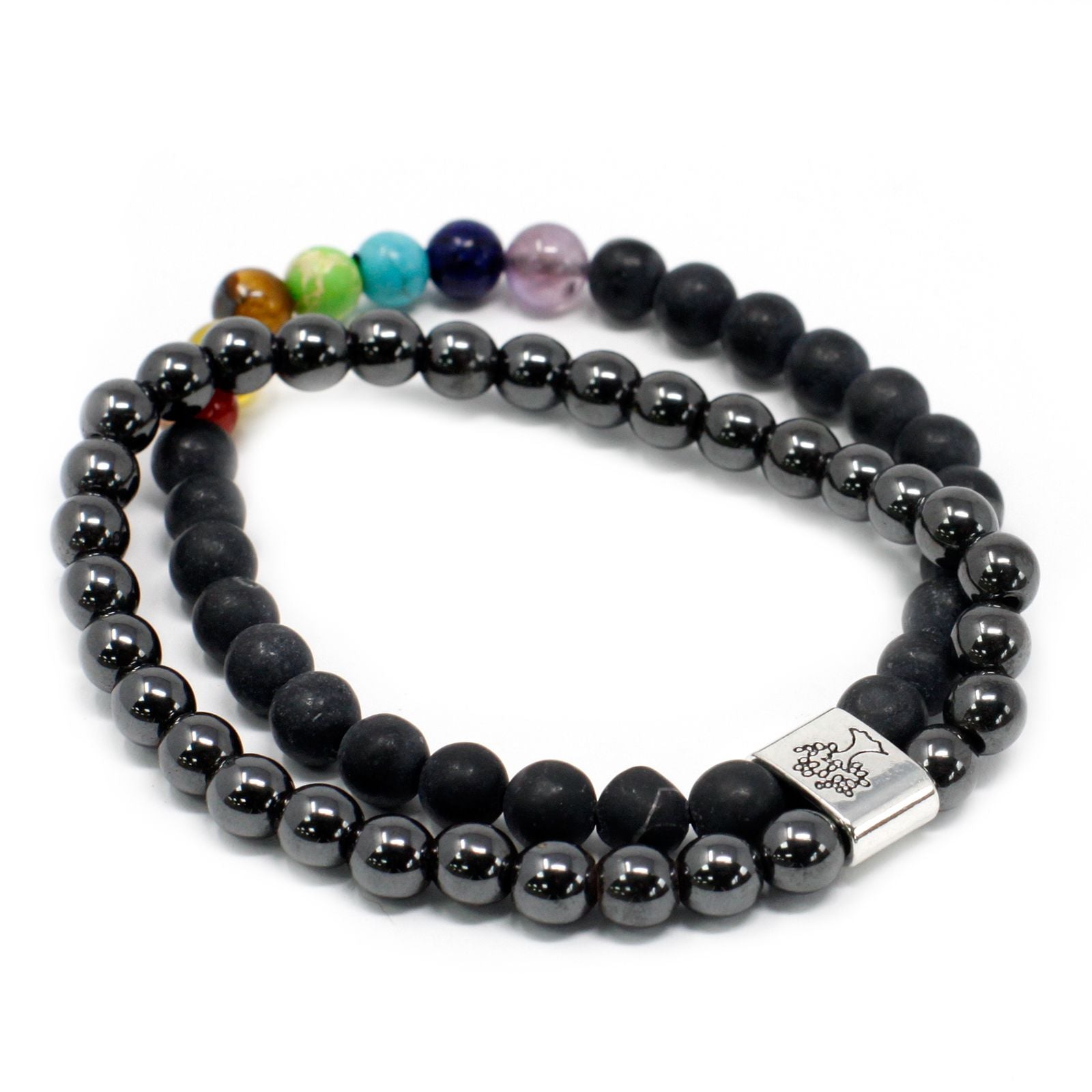 Magnetic Bracelet in Natural Stones - Black Stone Chakra