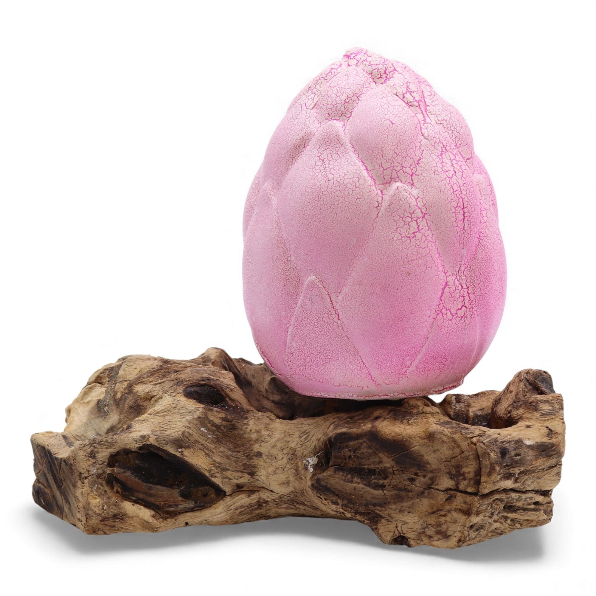 Lâmpada de Mesa com Abajur Flor de Lótus Craquelado – Púrpura