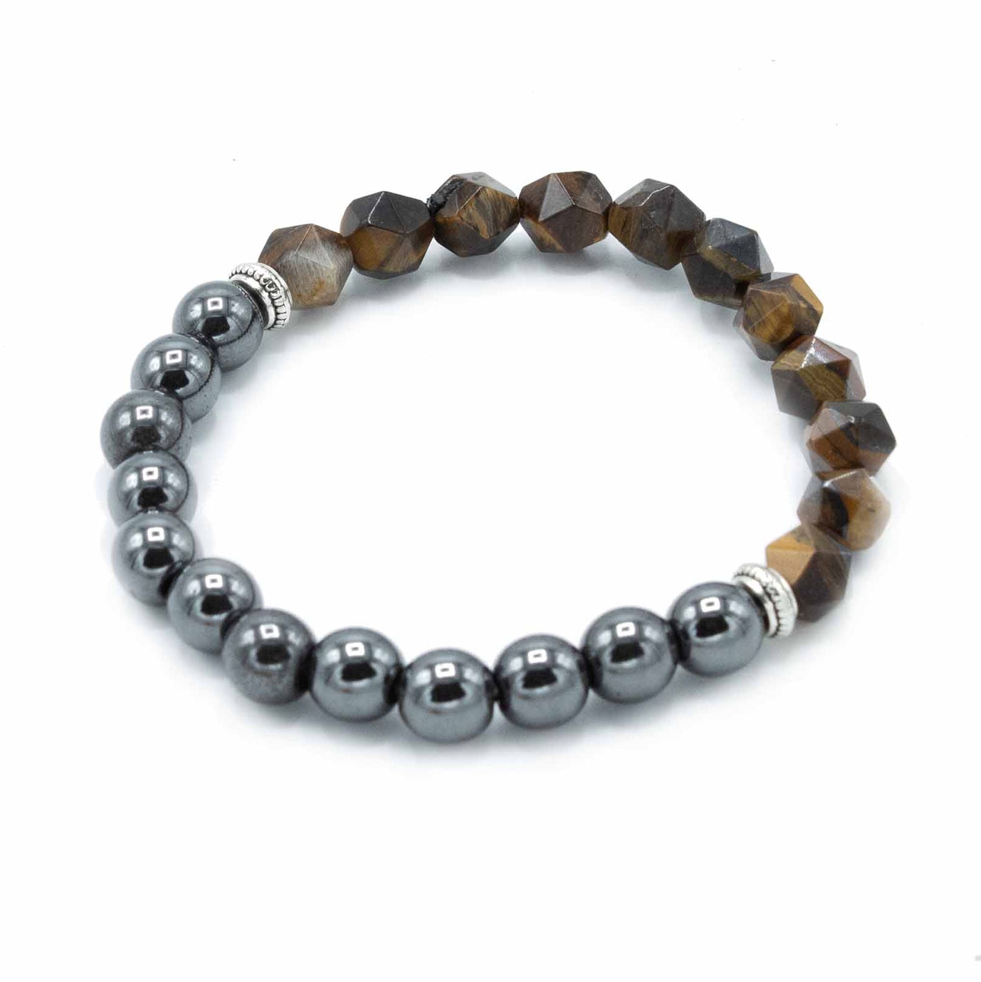 Pulseira Magnética em Pedra Natural Entalhada – Olho de Tigre