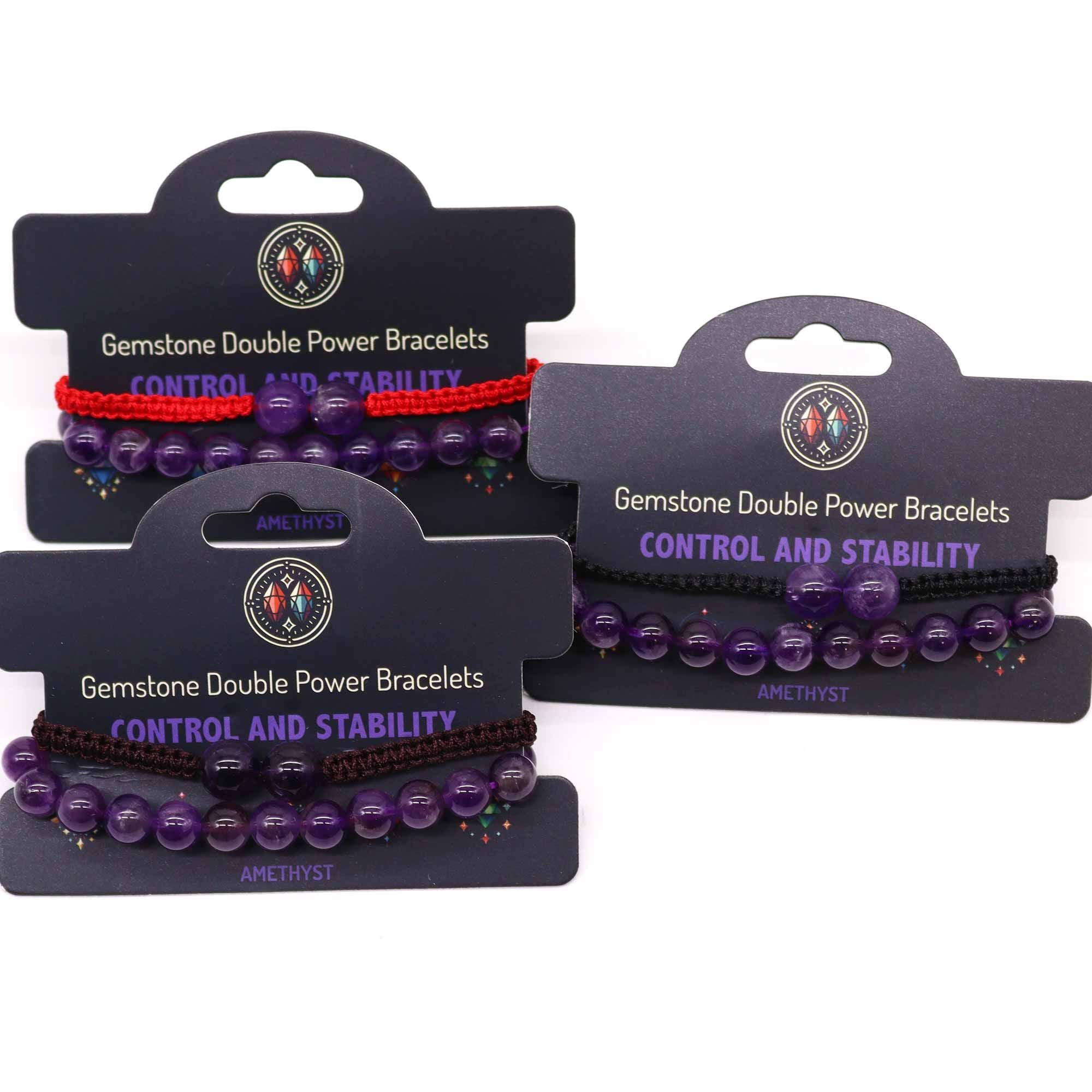 Double Power Bracelets in Natural Stones – Amethyst