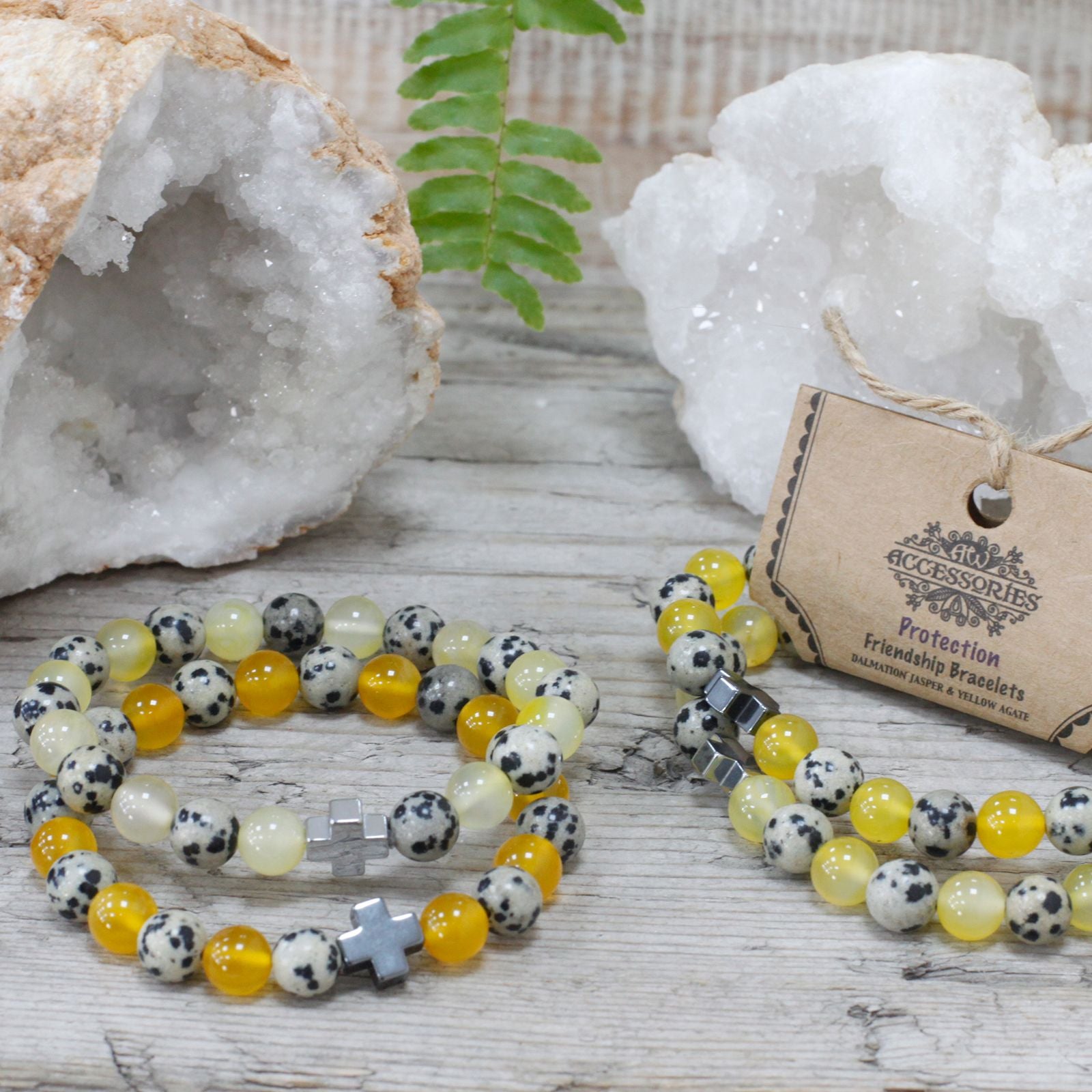 Set of 2 Natural Stone Bracelets – Protection