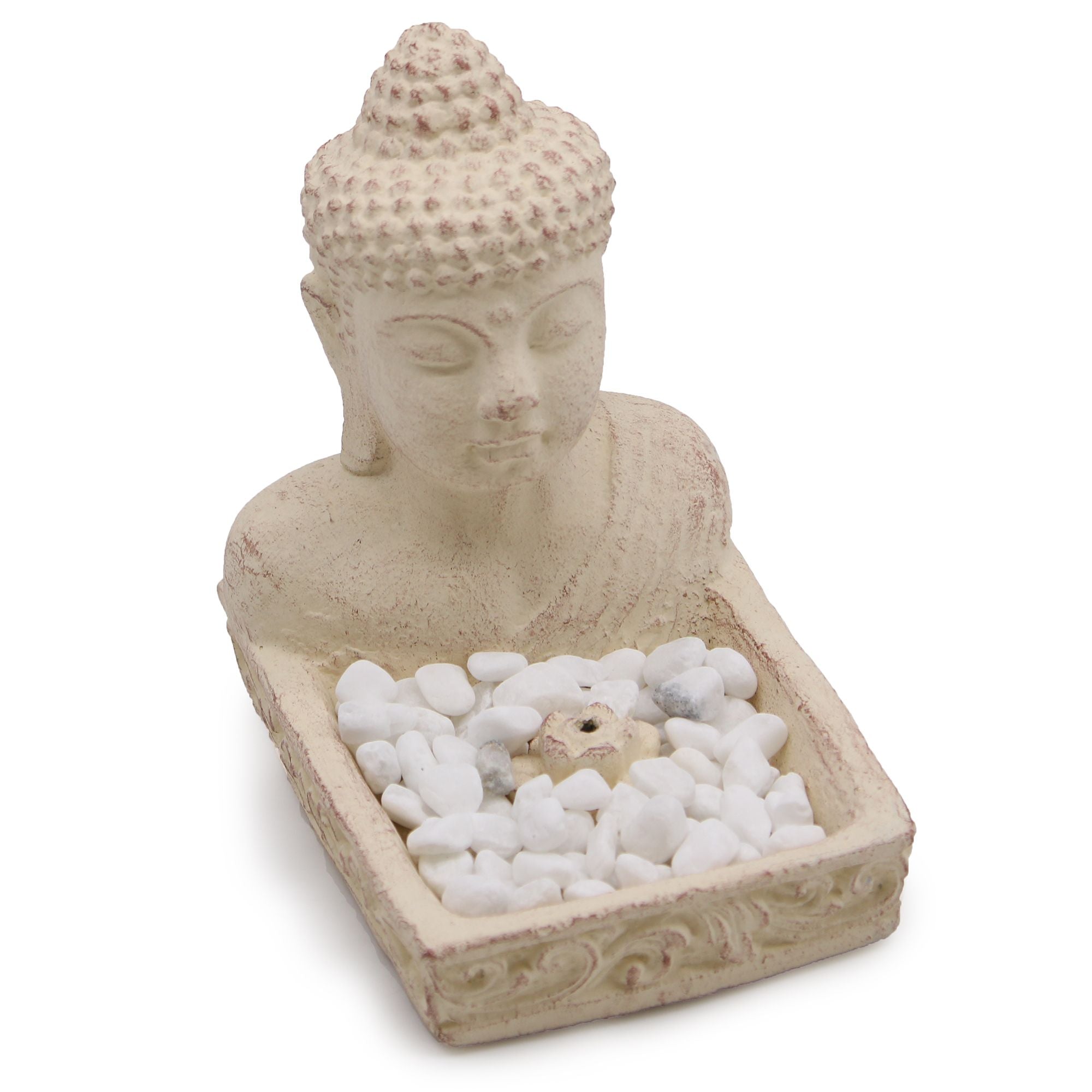 Suporte de Incenso Buda Feng Shui Creme