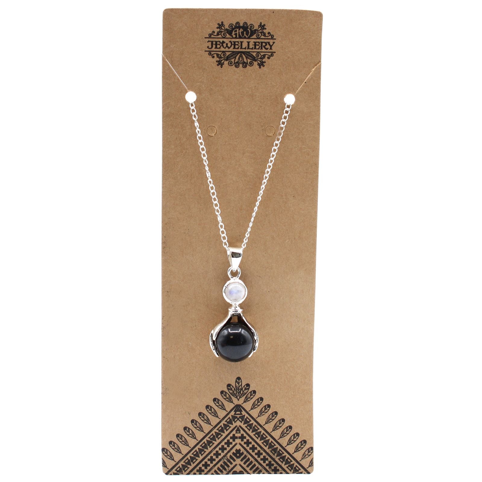 Pendente Mãos Curativas de Pedra Preciosa - Ágata Negra