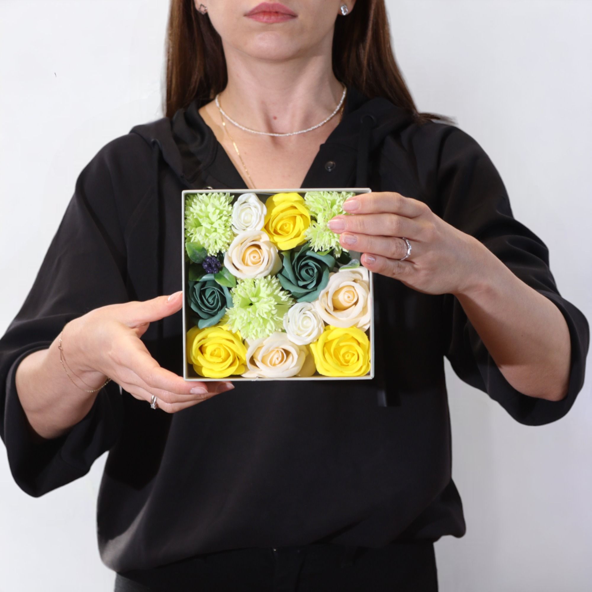 Caixa Quadrada - Celebrações de Primavera - Amarelo e Verde