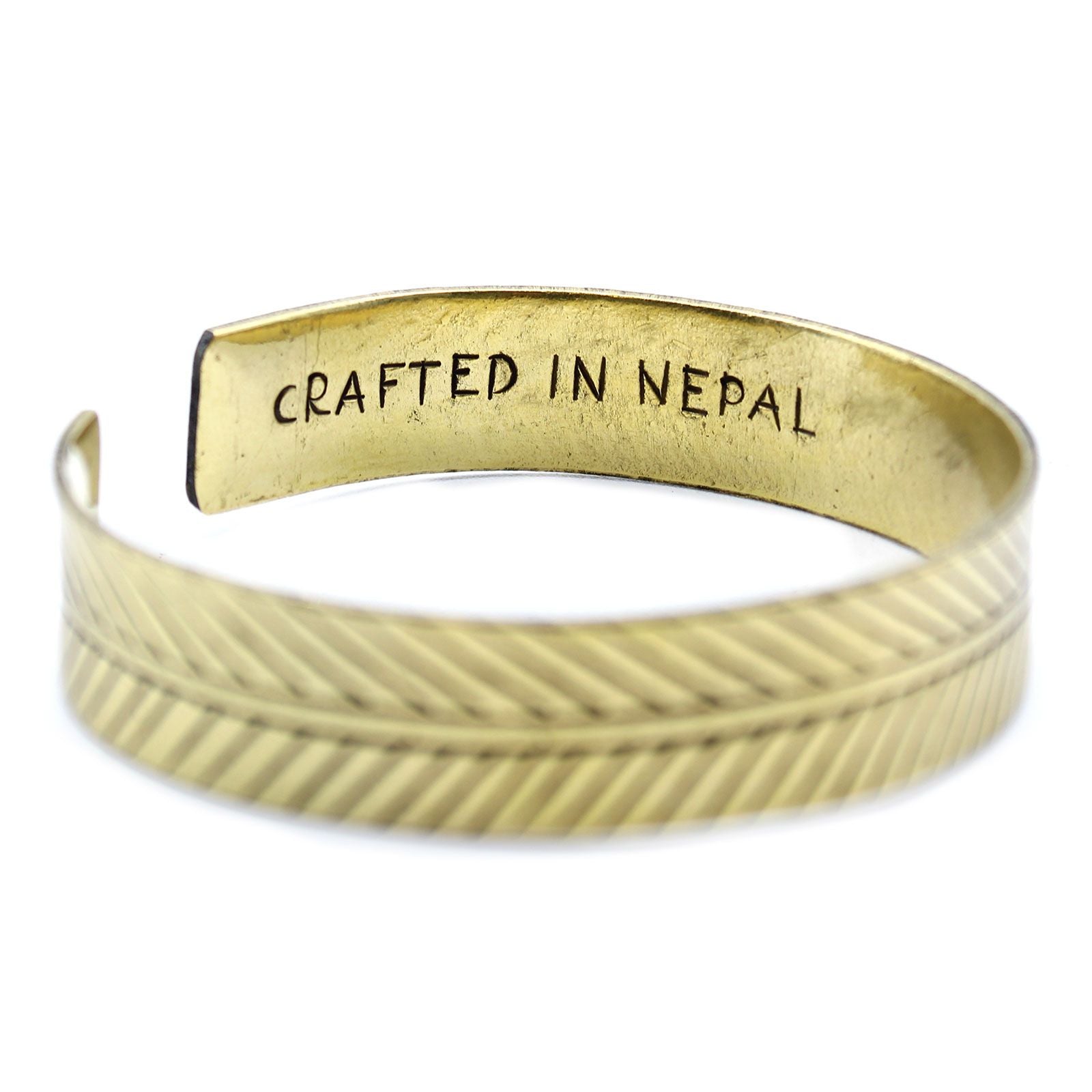 Pulsera Tibetana de Latón – Hoja Tribal Ancha