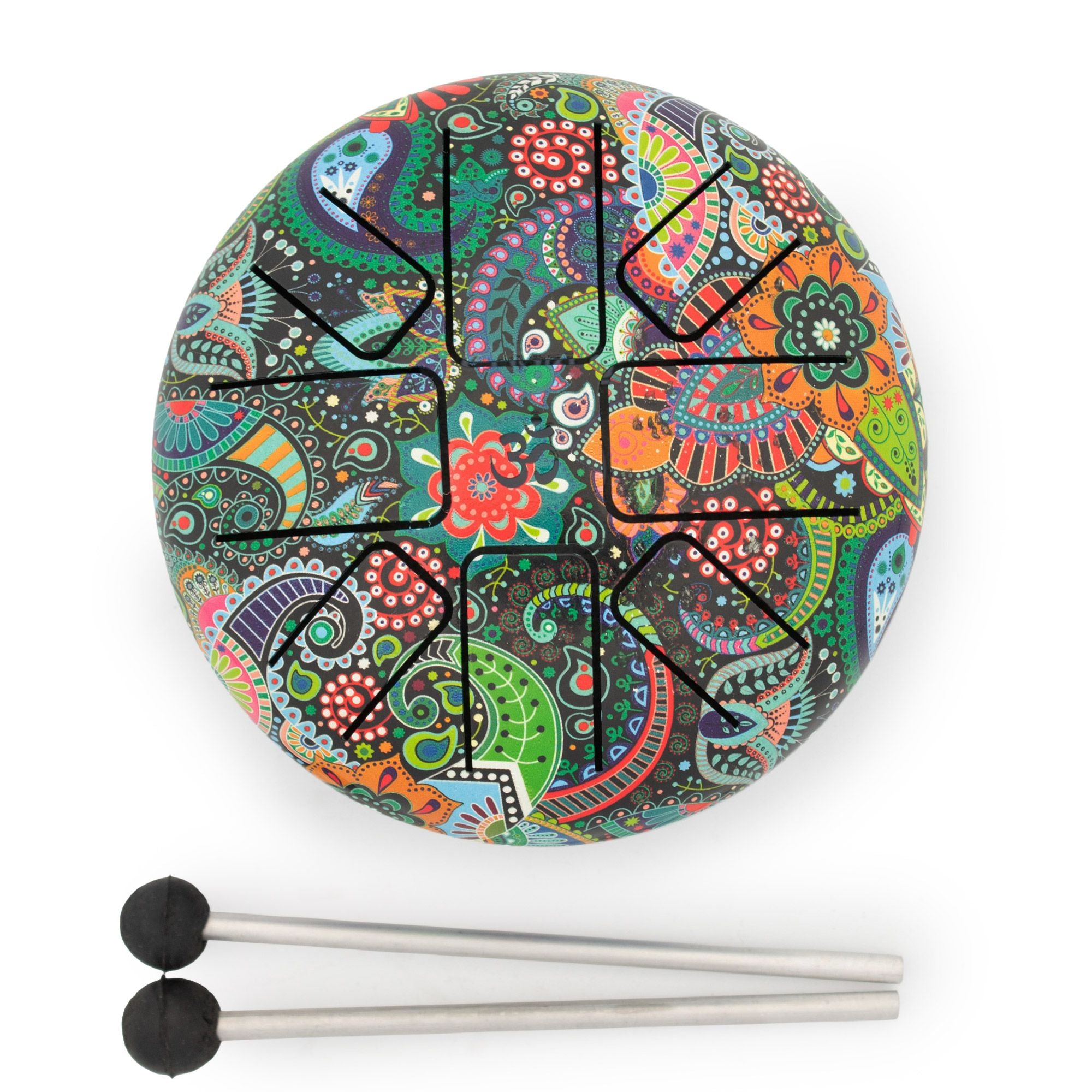 Tambor Hapi Low Med Folha Mandala - 14x7 cm