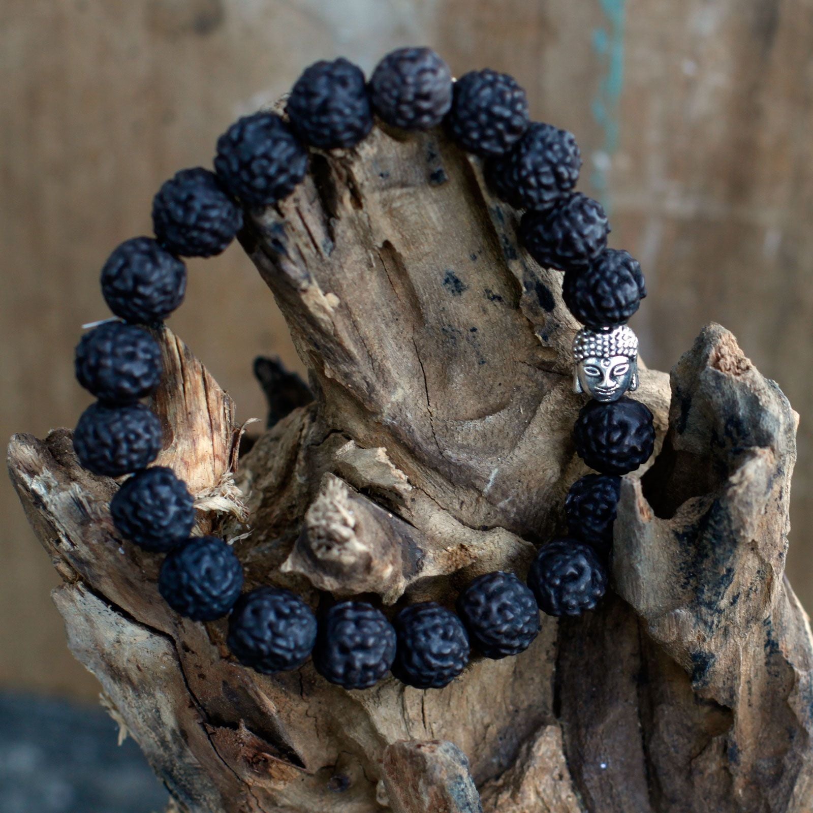 Pulseira Rudraksha Buda Japa Mala - Escuro