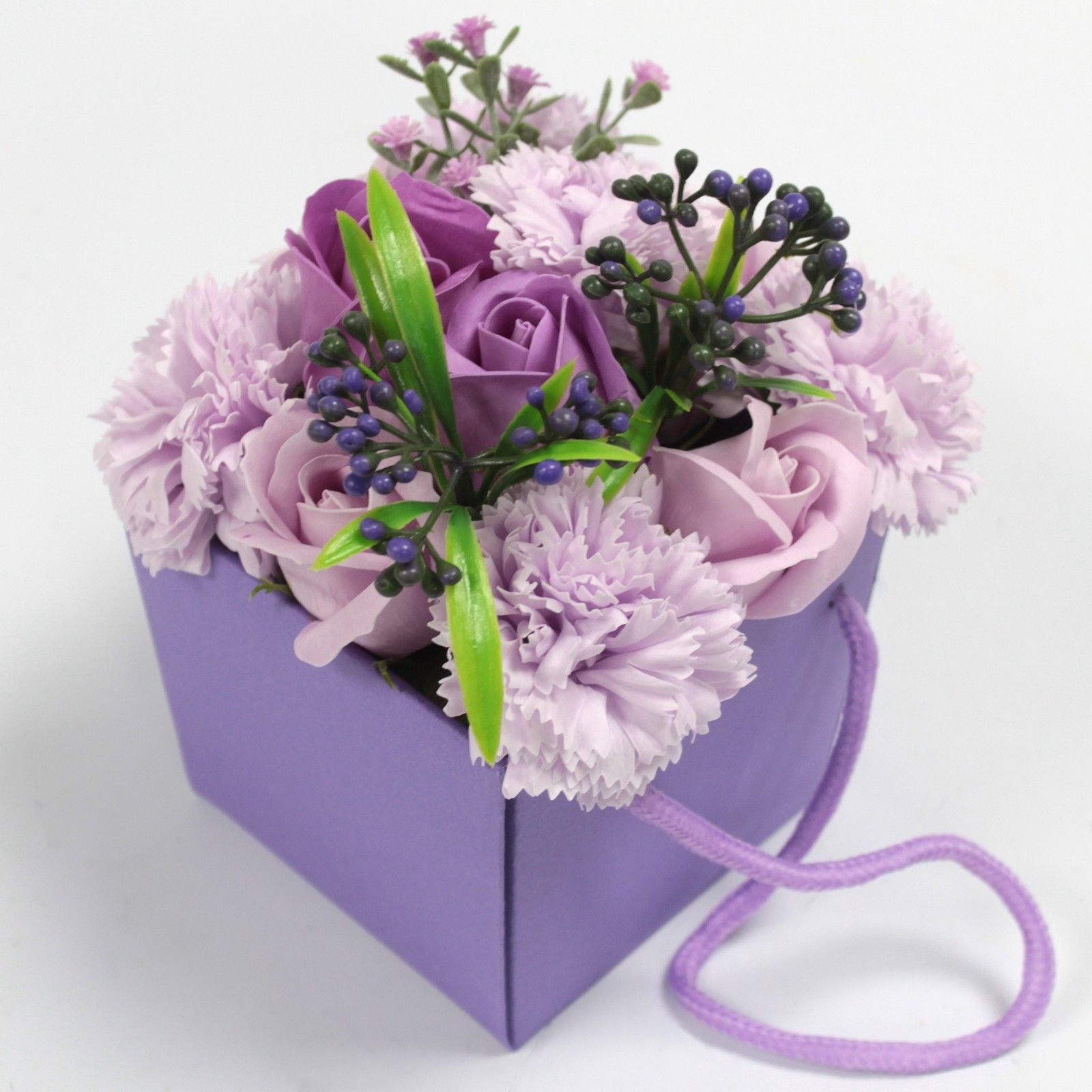 Bouquet de Flores de Sabão - Rosas e Roxo