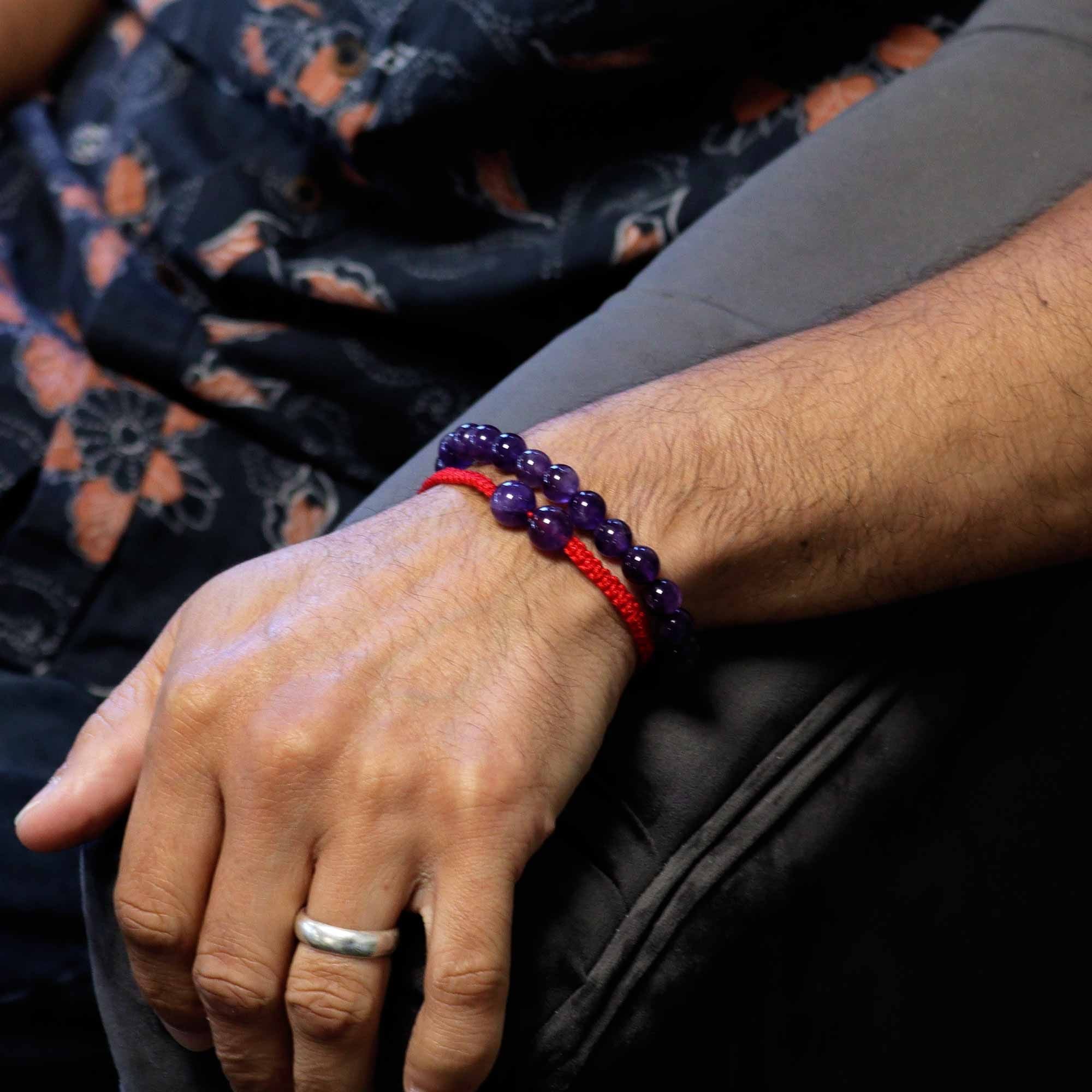 Double Power Bracelets in Natural Stones – Amethyst