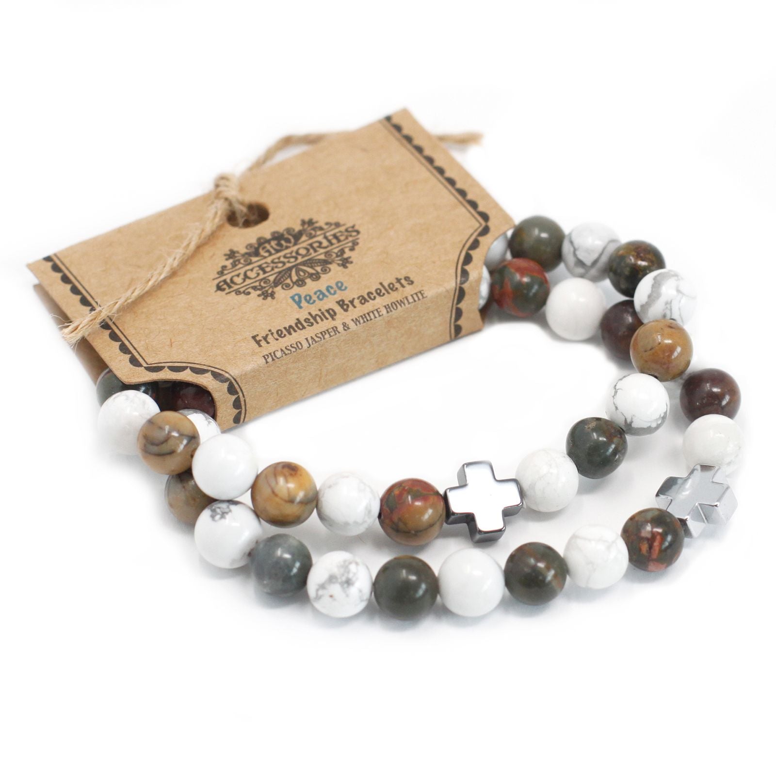 Conjunto de 2 Pulseiras em Pedras Naturais – Paz