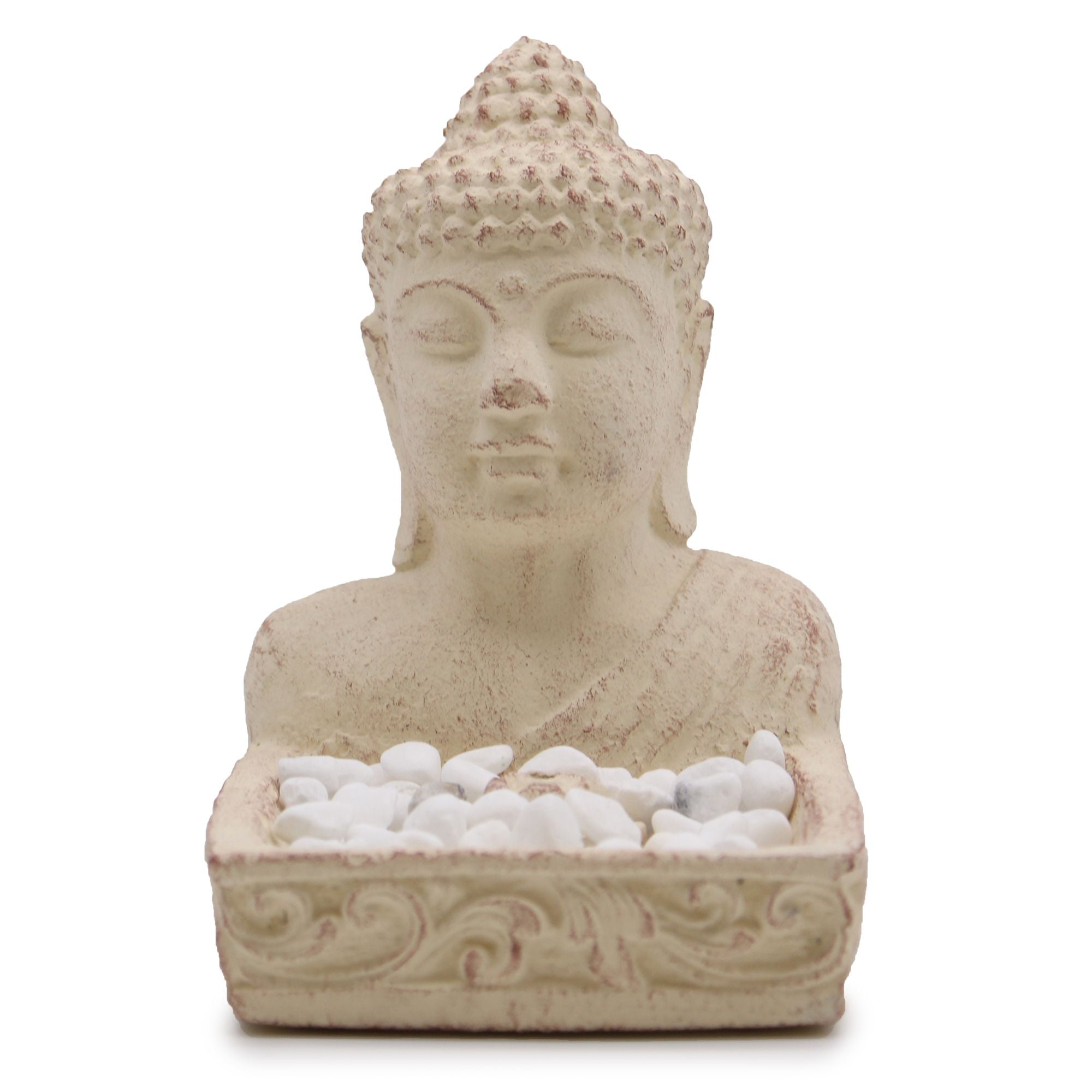 Suporte de Incenso Buda Feng Shui Creme