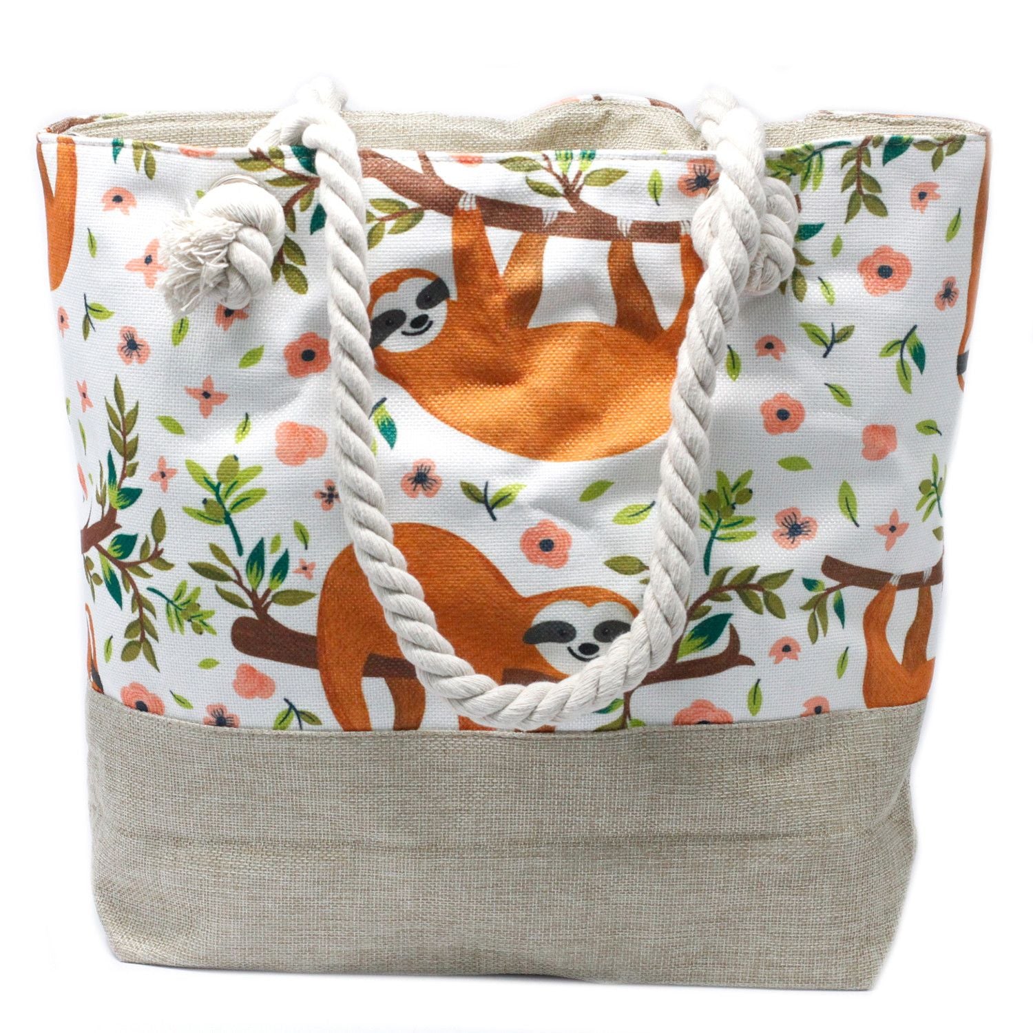 Bolsa shopper com alça de corda - Preguiças