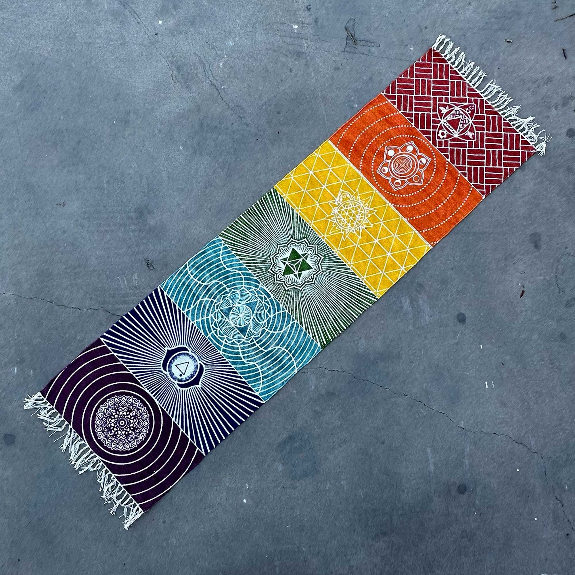 Tapete de Yoga em Algodão Chakras