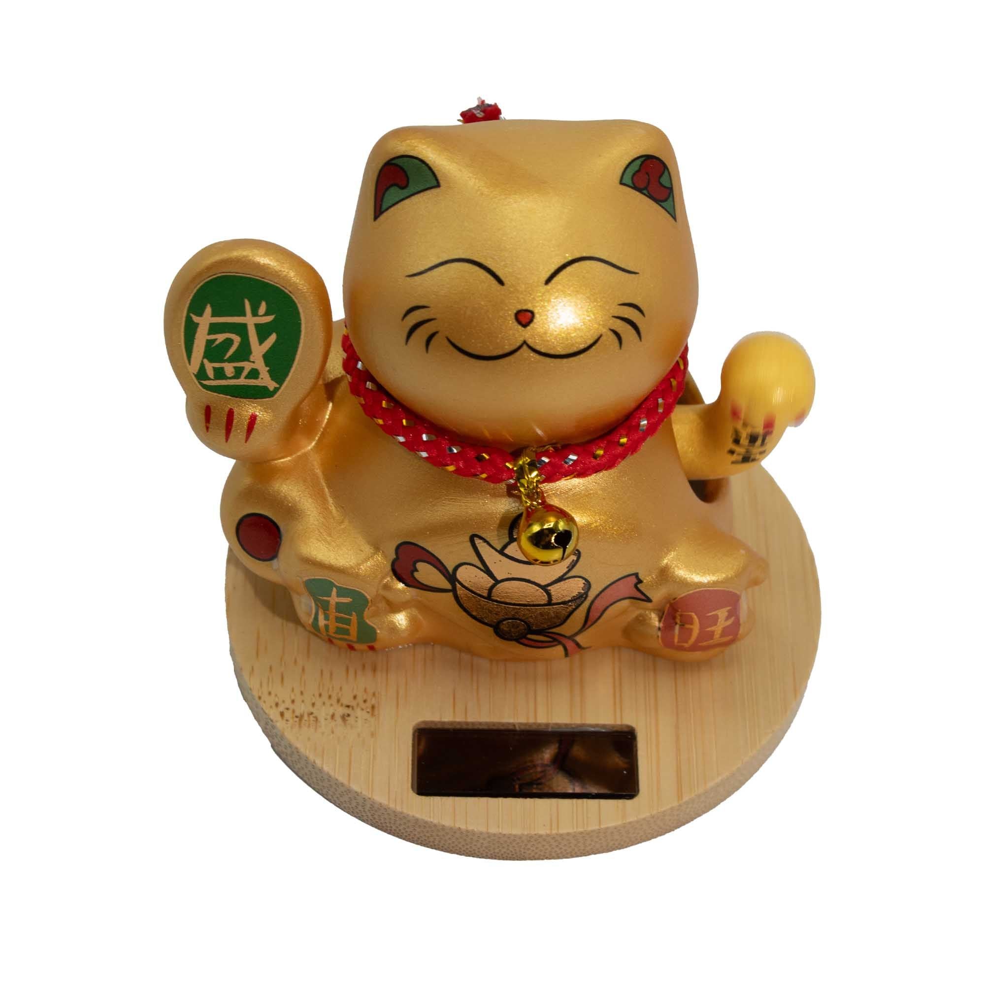 Mealheiro de Cerâmica com Gato da Sorte – Dourado sobre Almofada