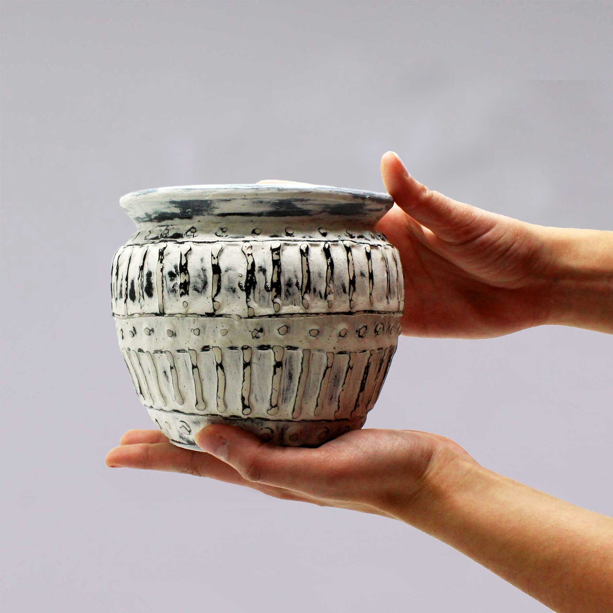 Vaso de Barro Grego Creme