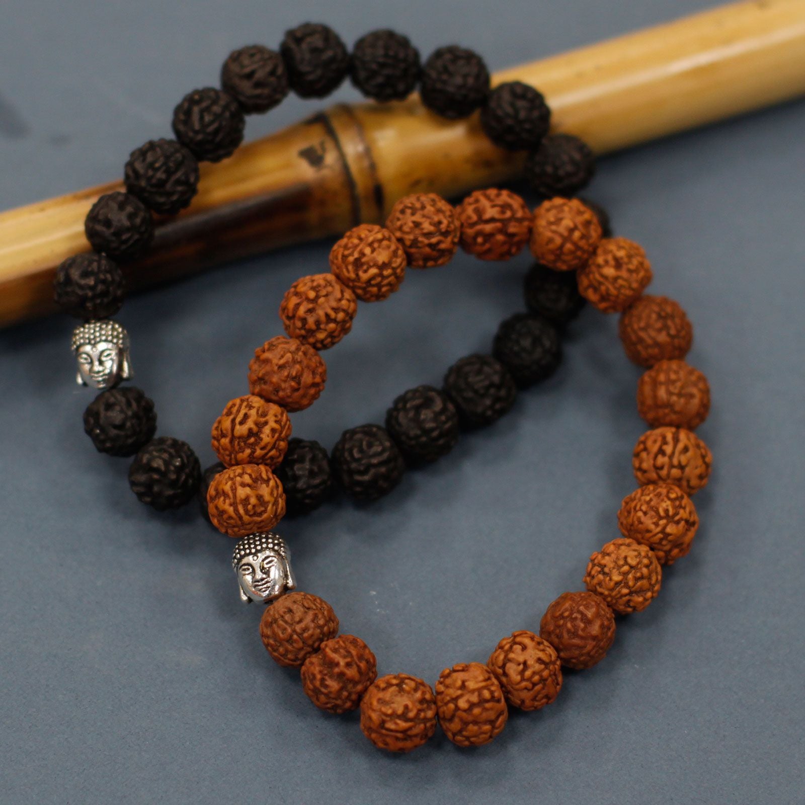 Pulseira Rudraksha Buda Japa Mala - Escuro