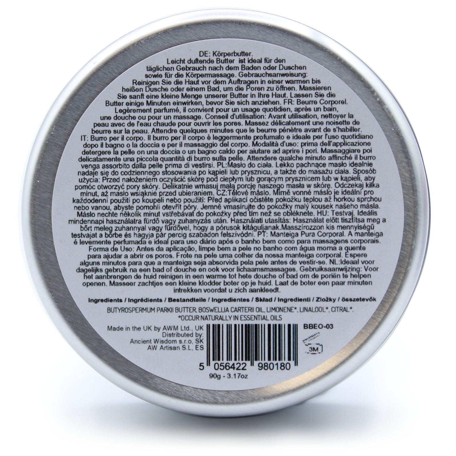 Manteiga Corporal de Karité com Aromaterapia - Incenso - 90 g