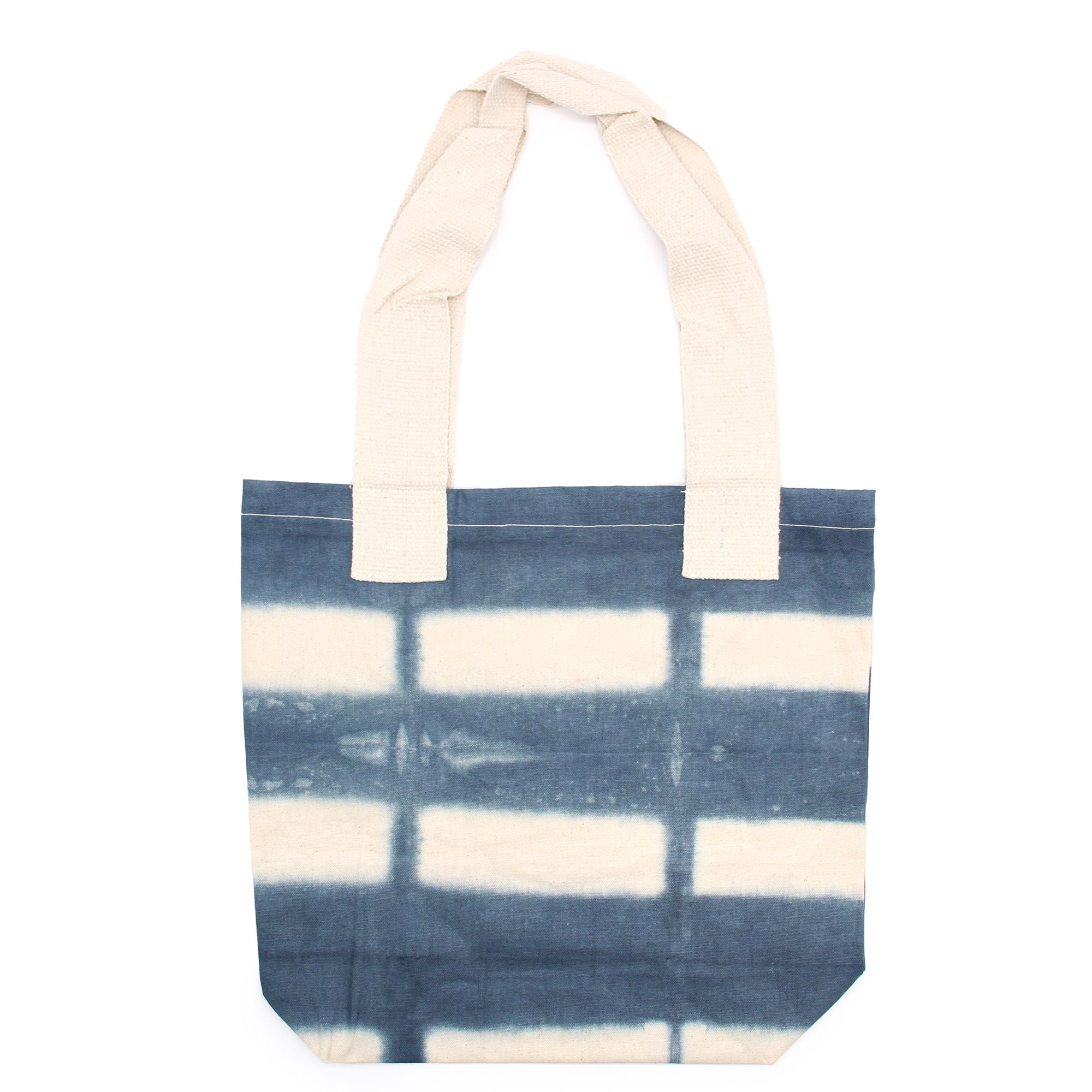 Bolsa de Algodão Natural Tie Dye - Retângulos Cinzentos - Alça Natural
