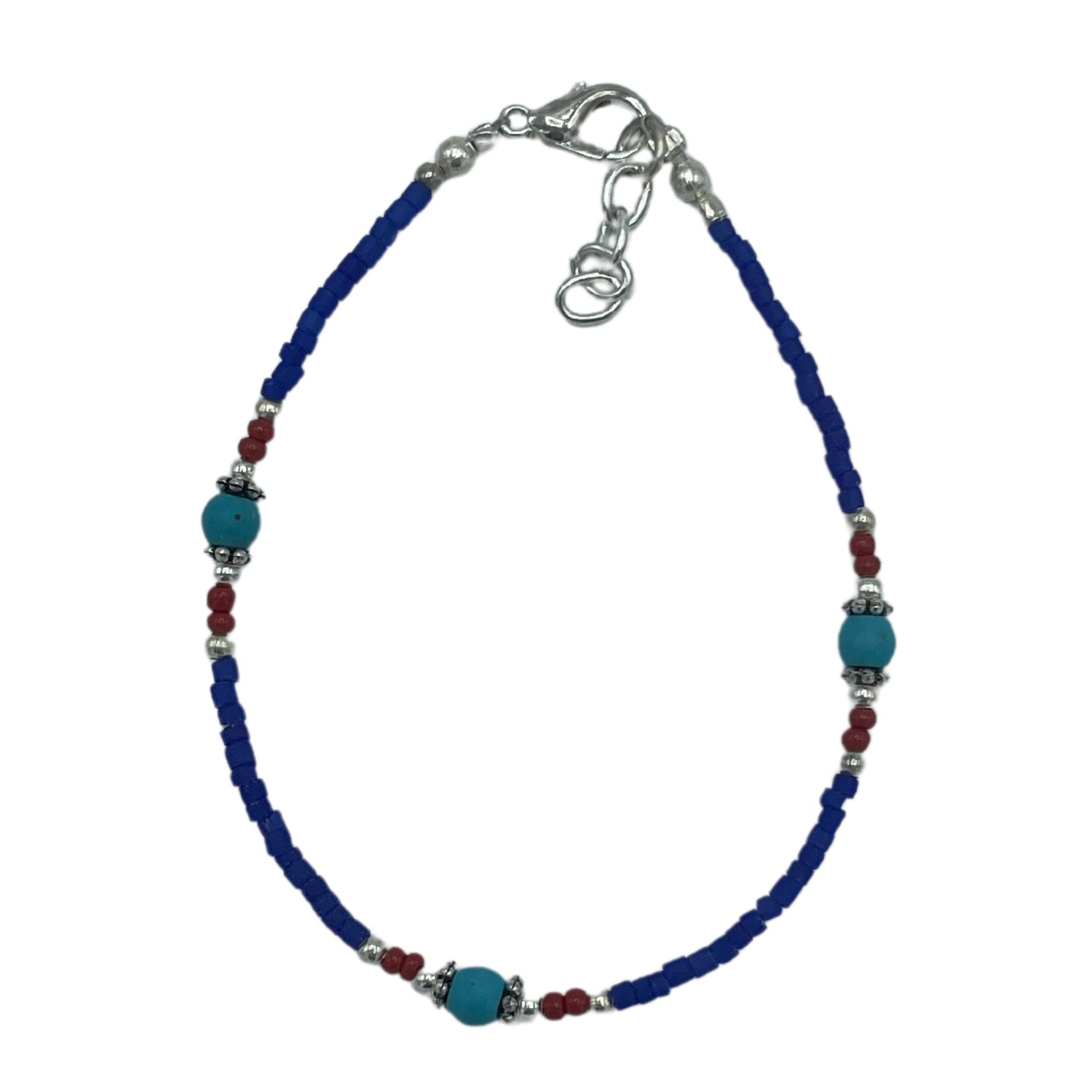 Pulseira Nepalesa de Gema Extra Fina - Ónix Azul